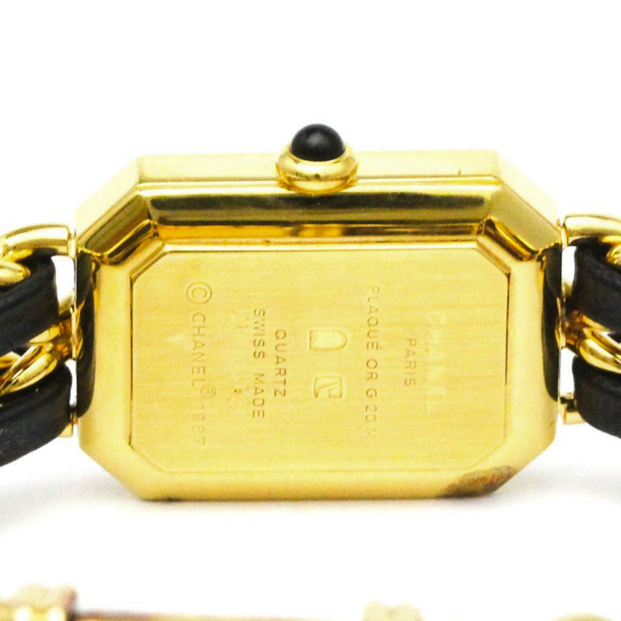 Chanel Premiere Rock Quartz Watch Plated Metal And Leather Watch (Pre-Owned)