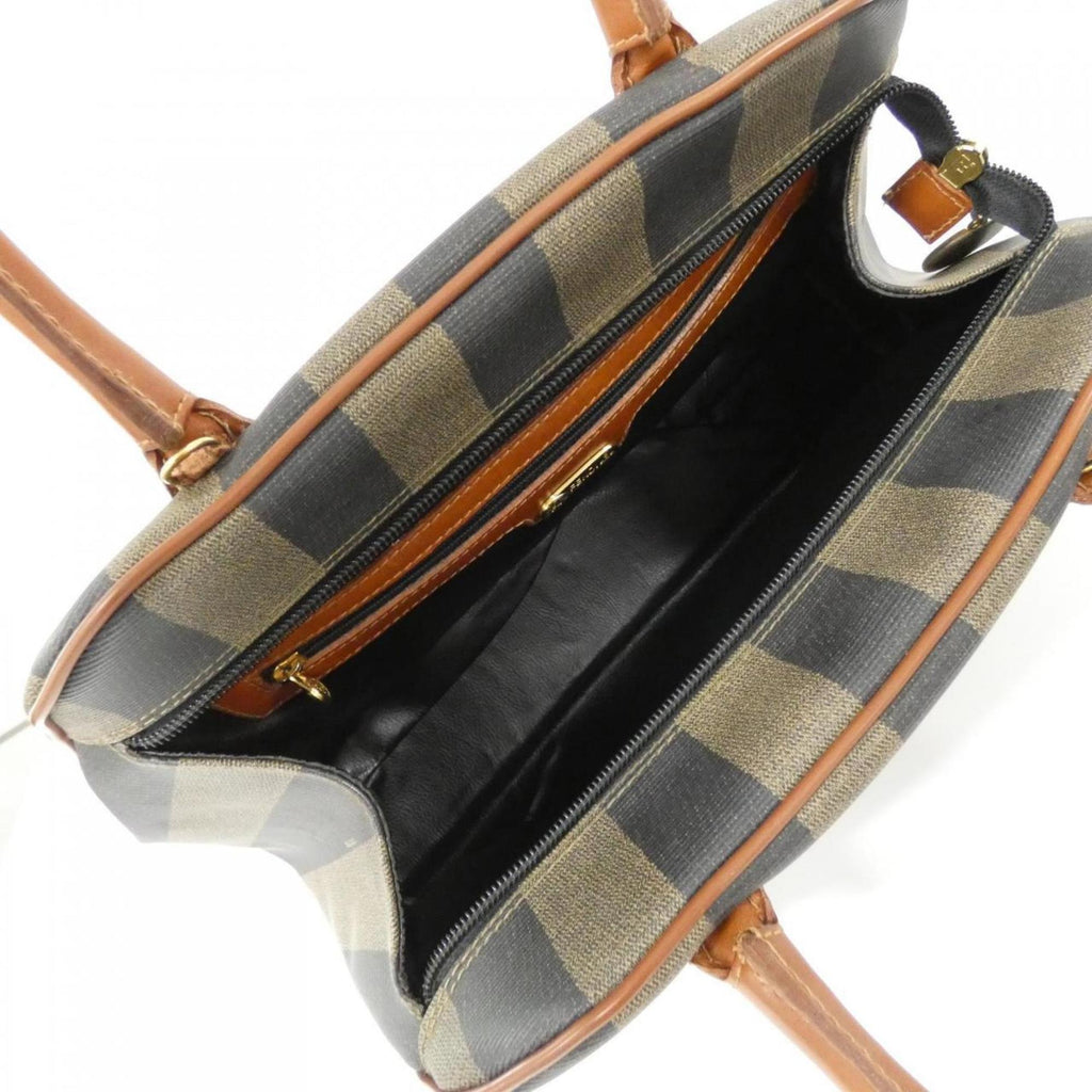Fendi Brown Coated Canvas Handbag (Pre-Owned)