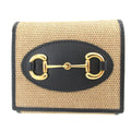 Gucci Beige Navy Canvas Leather Coin Purse/Coin Case (Pre-Owned)