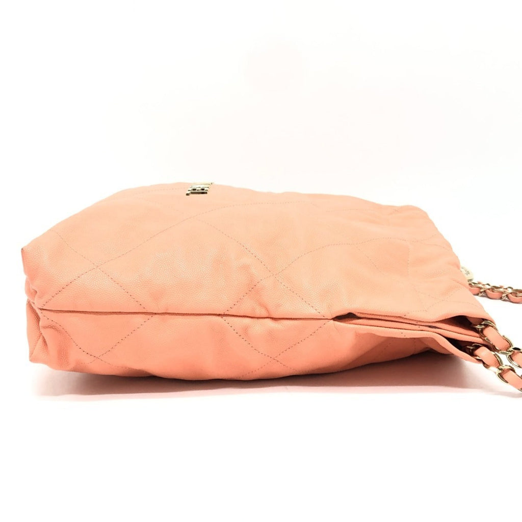 Chanel Matelasse Coral Pink Grained Calfskin Handbag Shoulder Bag (Pre-Owned)