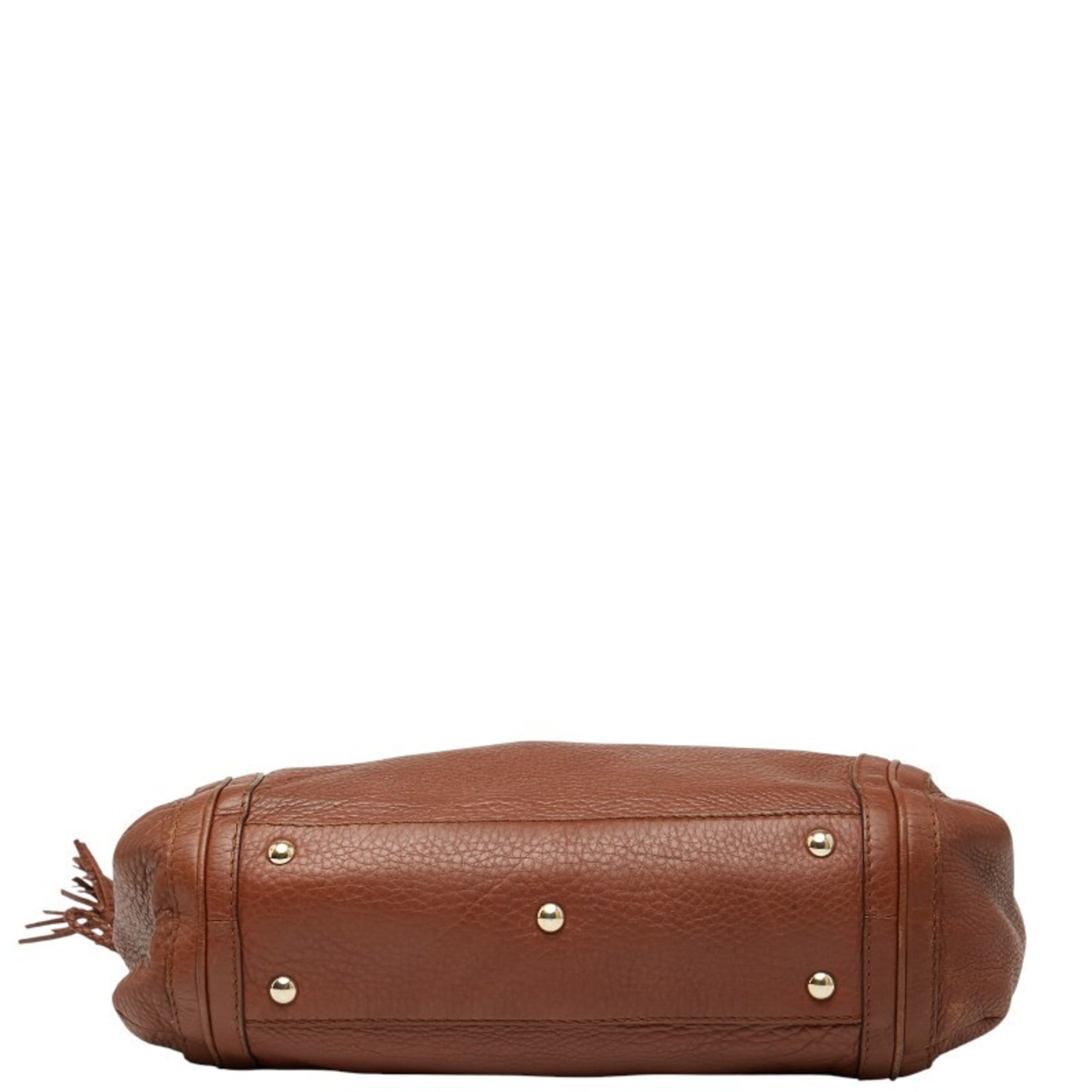 Gucci Brown Leather Shoulder Bag (Pre-Owned)