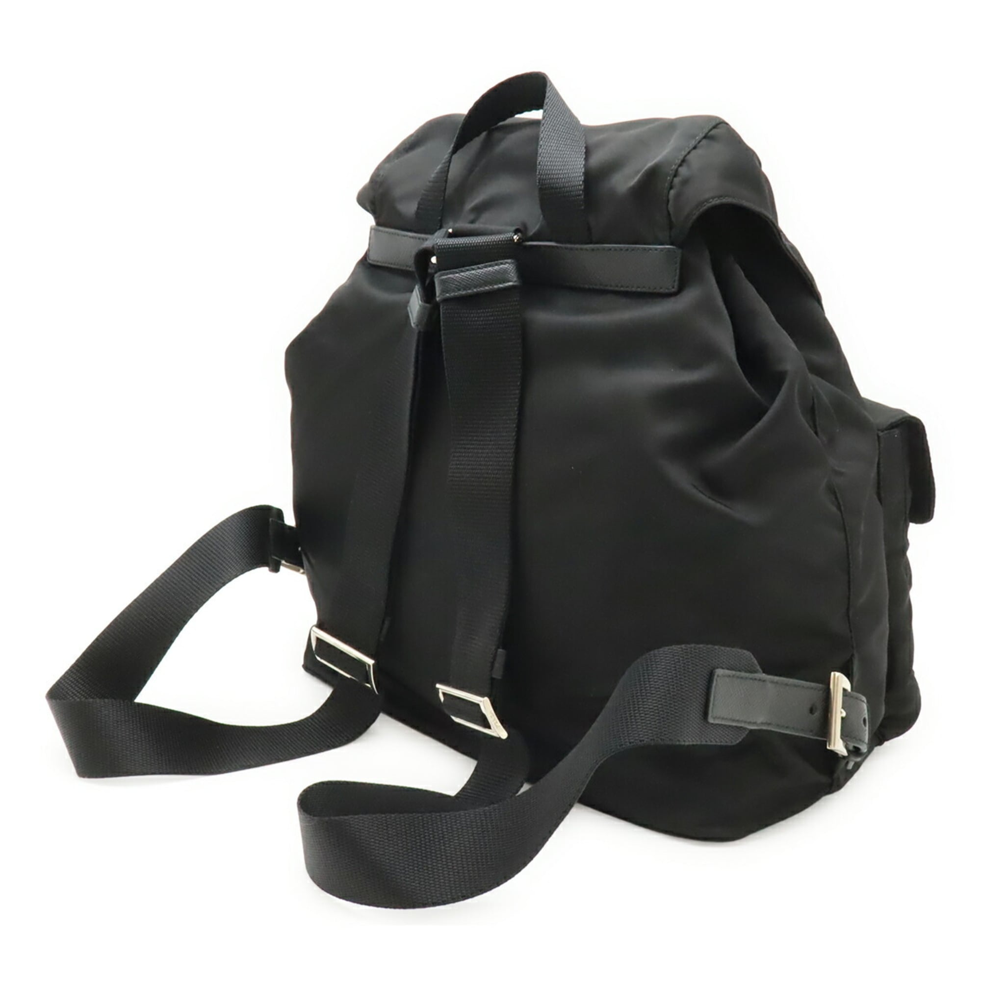 Prada Black Nero Nylon Leather Backpack (Pre-Owned)