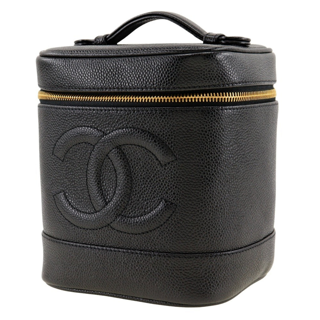 Chanel Caviar Skin Black Caviar Leather Handbag (Pre-Owned)