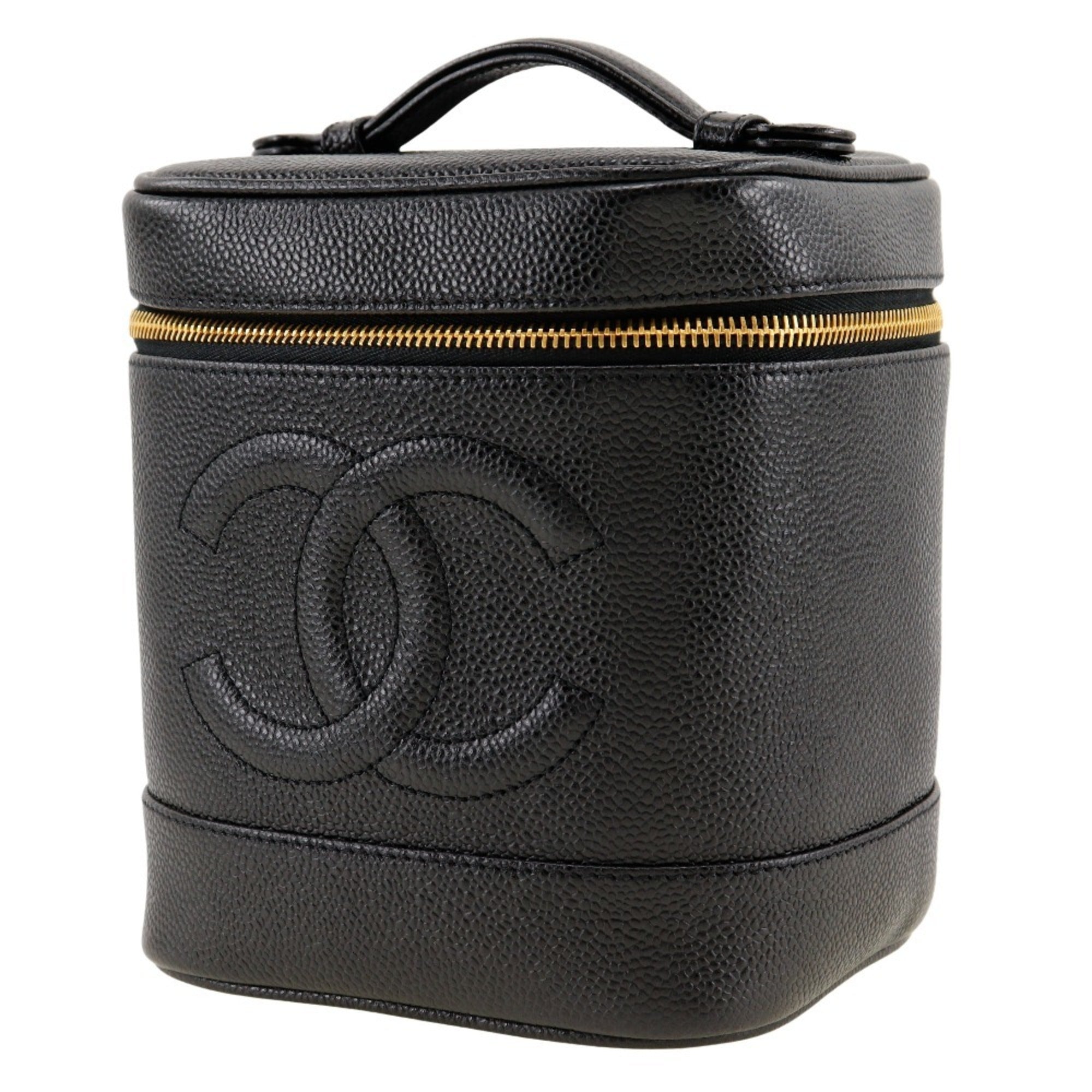 Chanel Caviar Skin Black Caviar Leather Handbag (Pre-Owned)