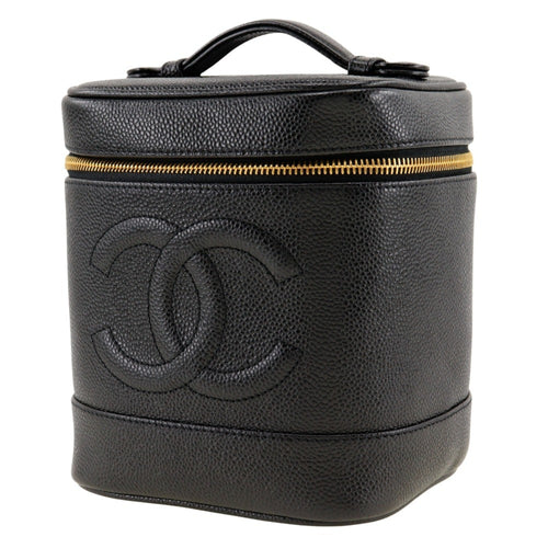 Chanel Caviar Skin Black Caviar Leather Handbag (Pre-Owned)