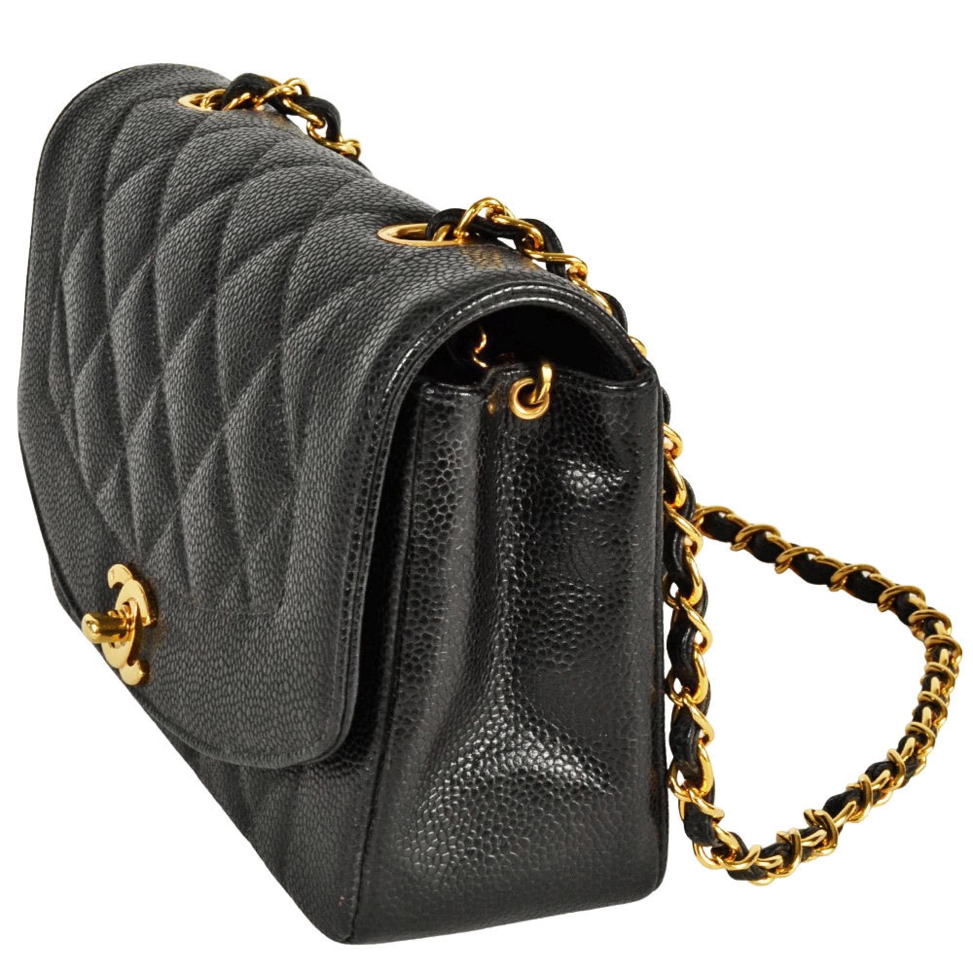 Chanel Black Grained Calfskin Shoulder Bag (Pre-Owned)