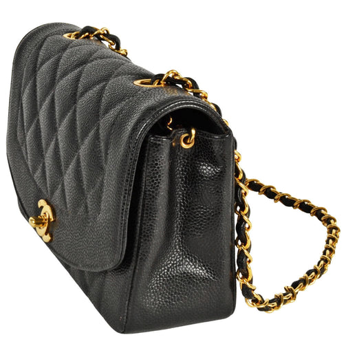 Chanel Black Grained Calfskin Shoulder Bag (Pre-Owned)