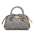 Gucci Gray Leather Boston Bag Shoulder Bag (Pre-Owned)