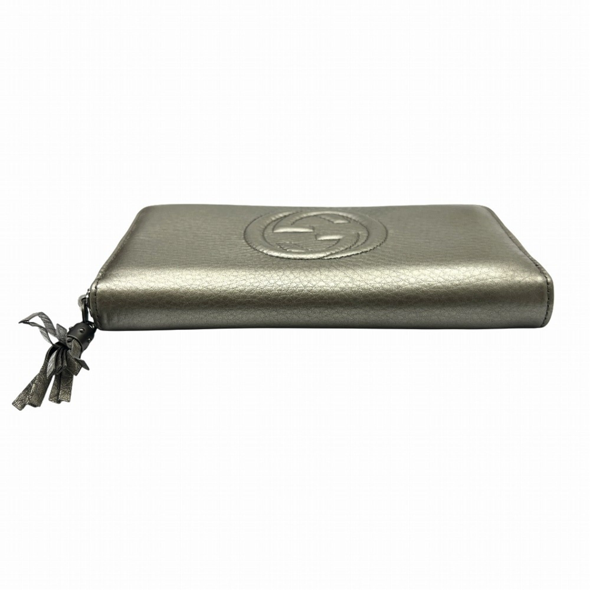 Gucci Metallic Gold Leather Long Wallet (Bi-Fold) (Pre-Owned)