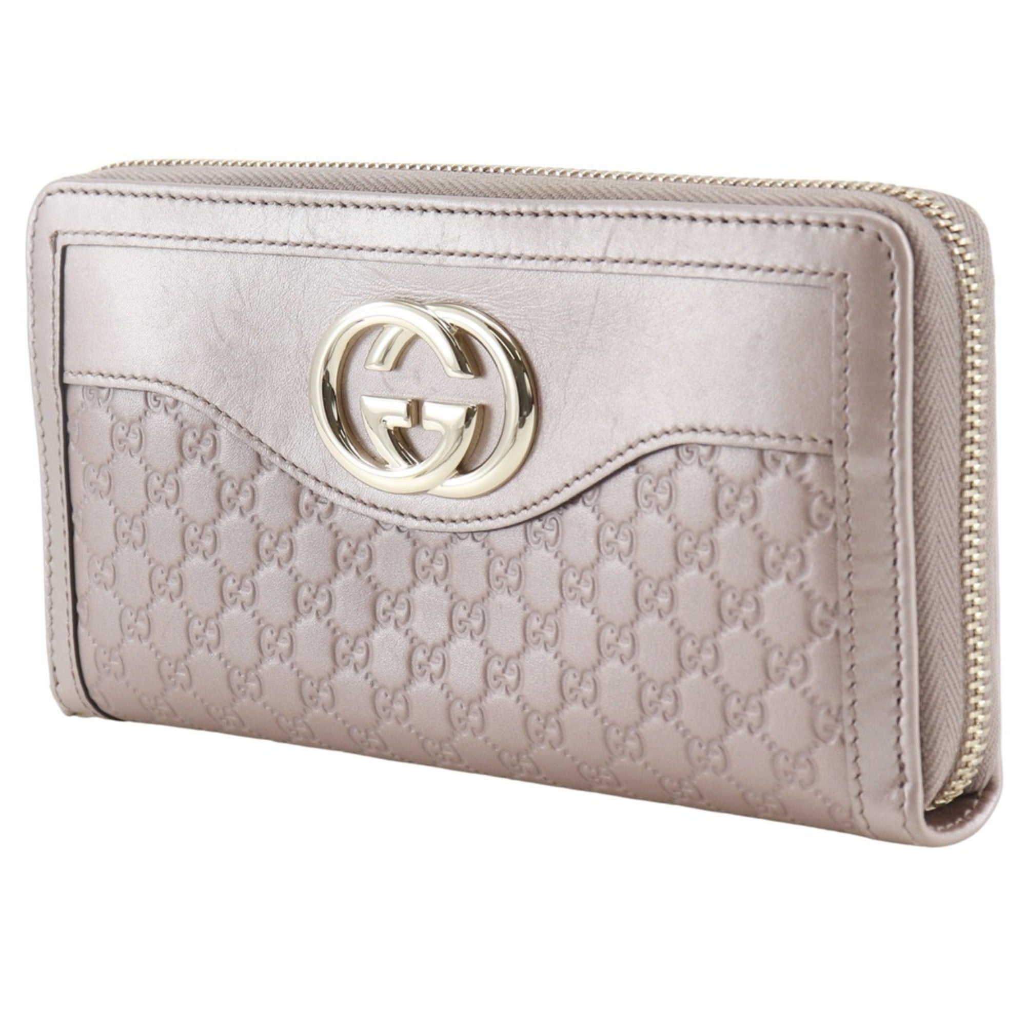Gucci Pink Gg Leather Long Wallet (Bi-Fold) (Pre-Owned)
