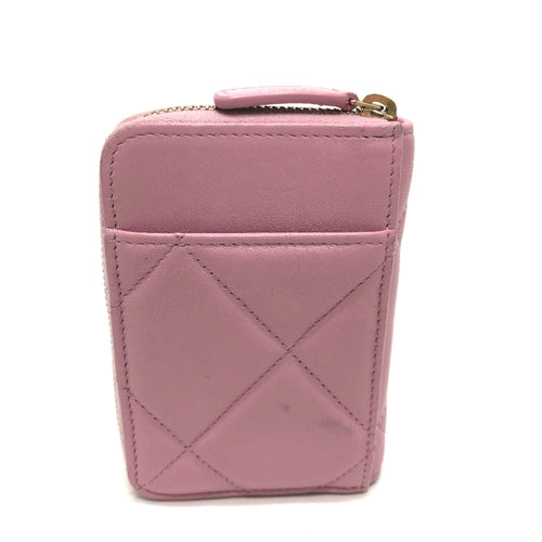 Chanel Pink Leather Coin Purse/Coin Case (Pre-Owned)