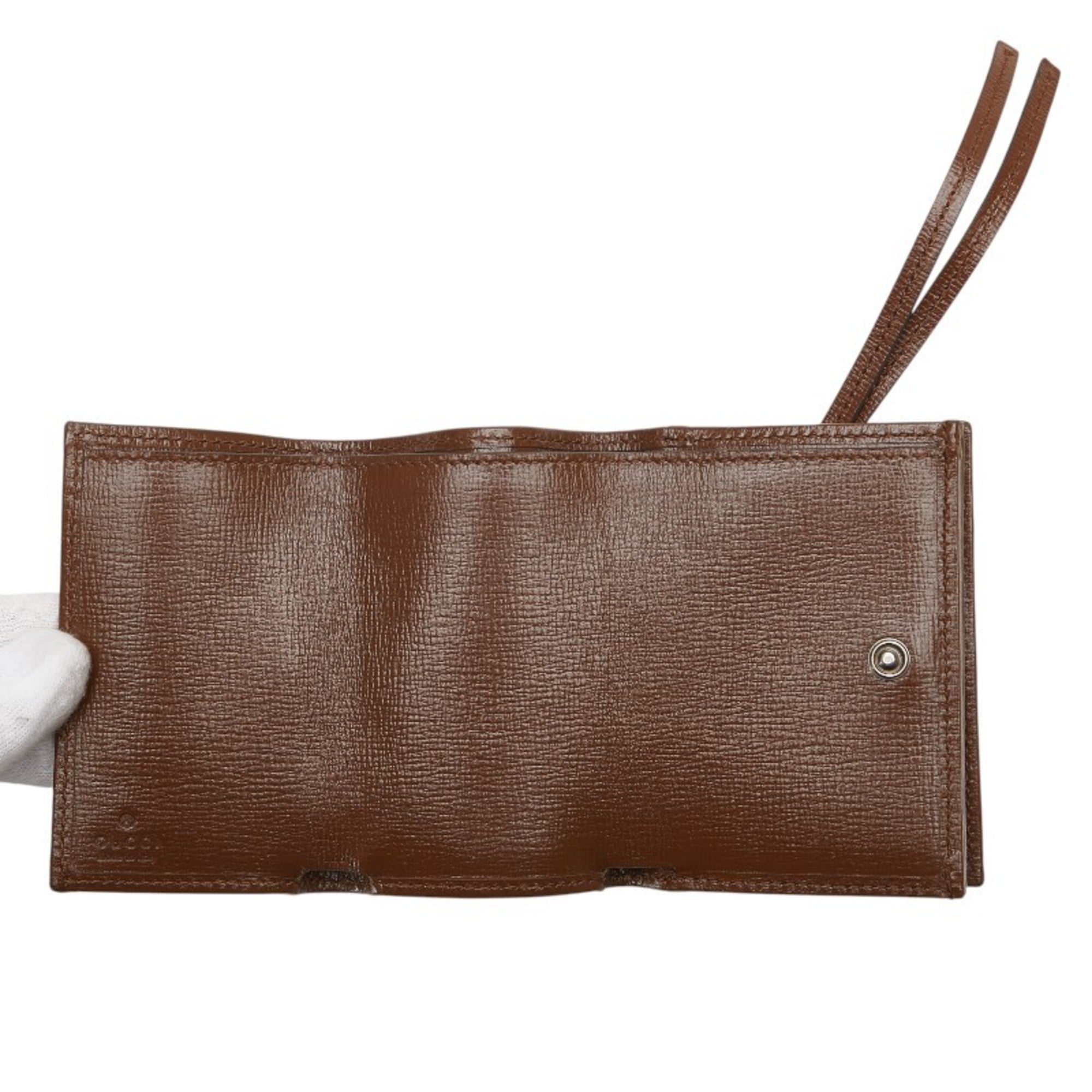 Gucci Brown Canvas Leather Wallet (Bi-Fold) (Pre-Owned)