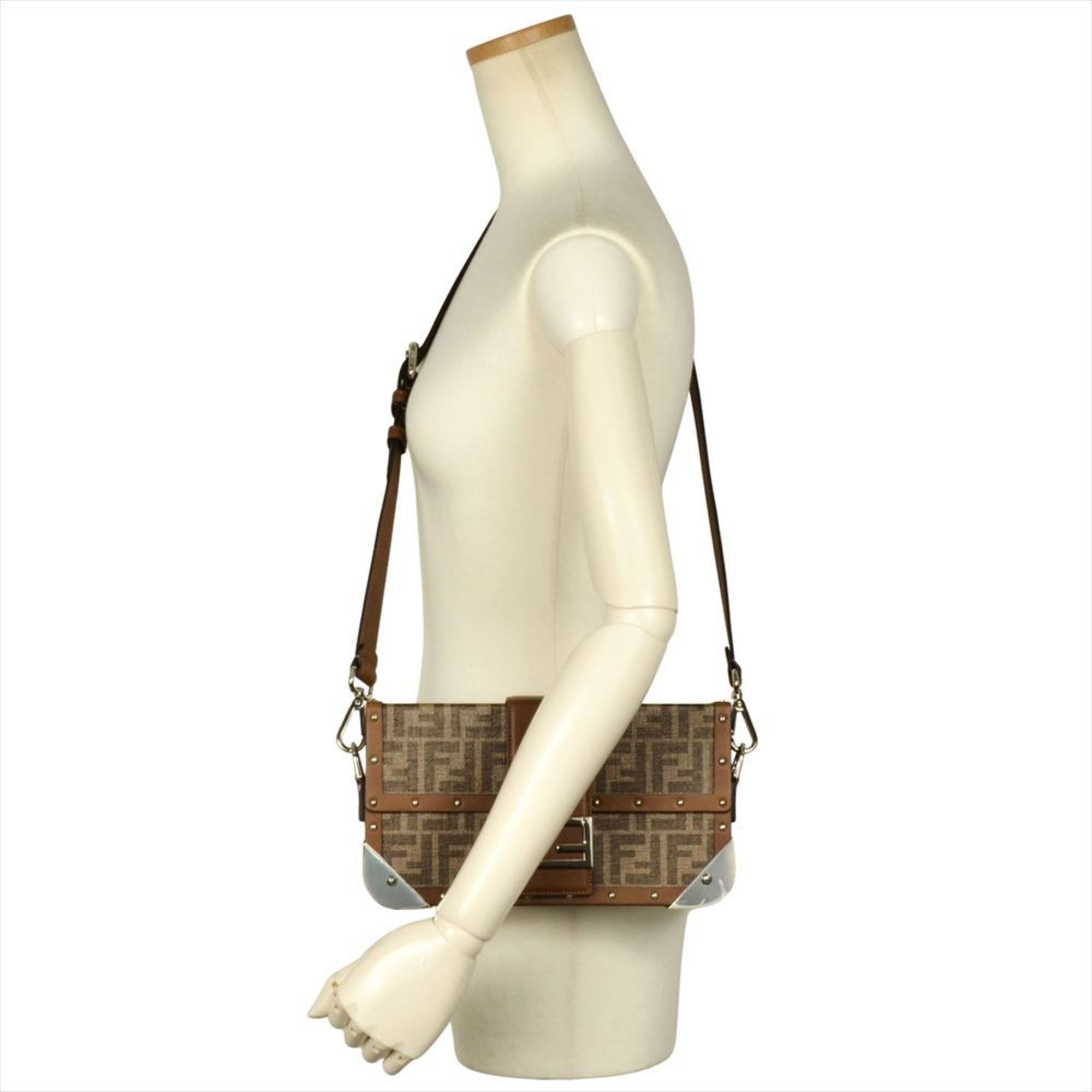 Fendi Brown Pvc Leather Shoulder Bag (Pre-Owned)