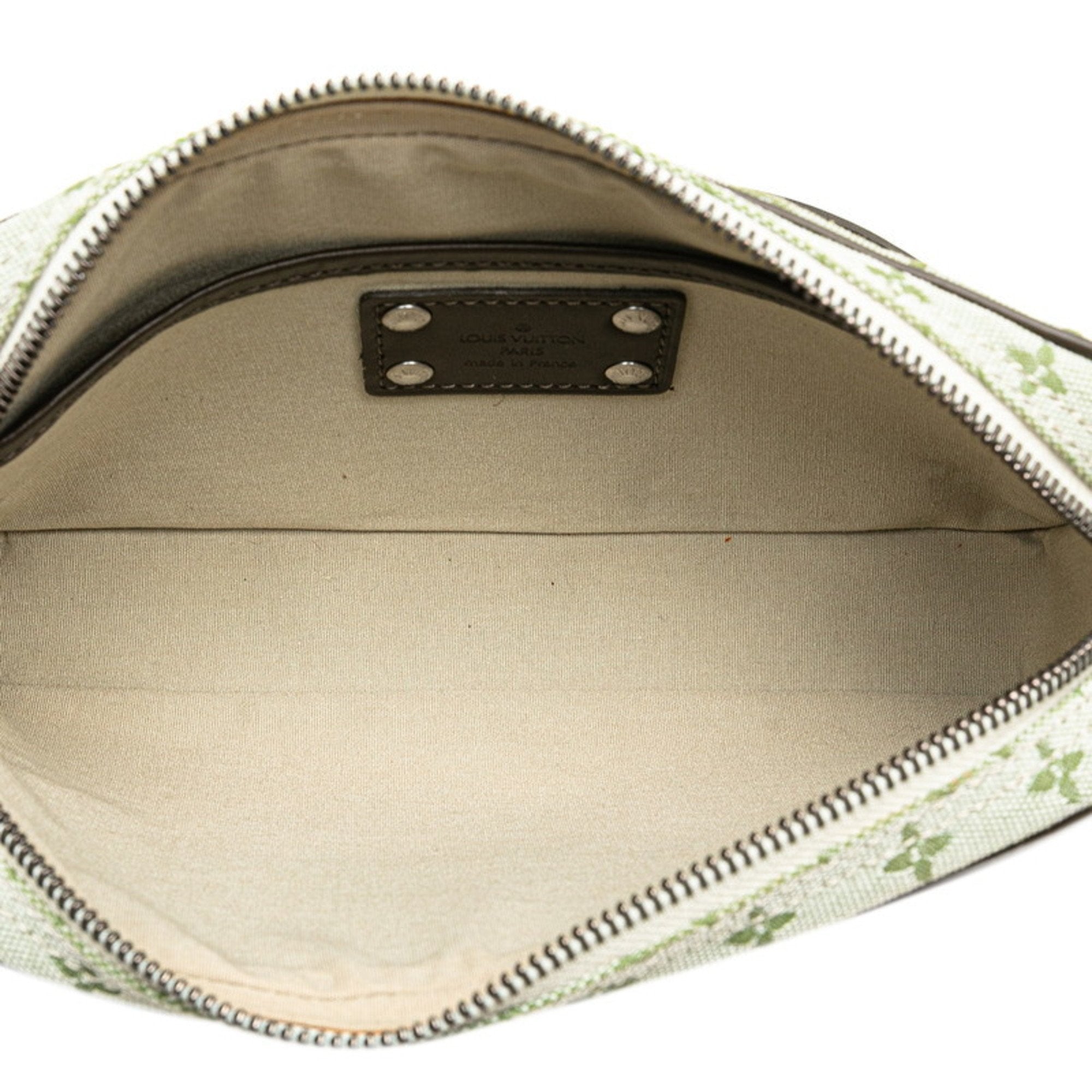 Louis Vuitton Green Khaki Canvas Leather Shoulder Bag (Pre-Owned)