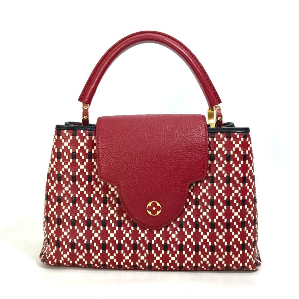 Louis Vuitton Black Red Color Leather Handbag (Pre-Owned)