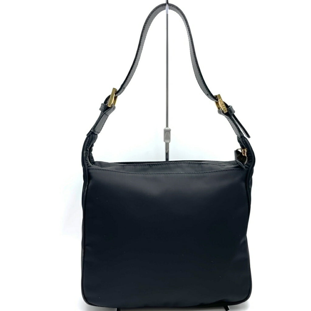Fendi Black Nylon Leather Shoulder Bag (Pre-Owned)