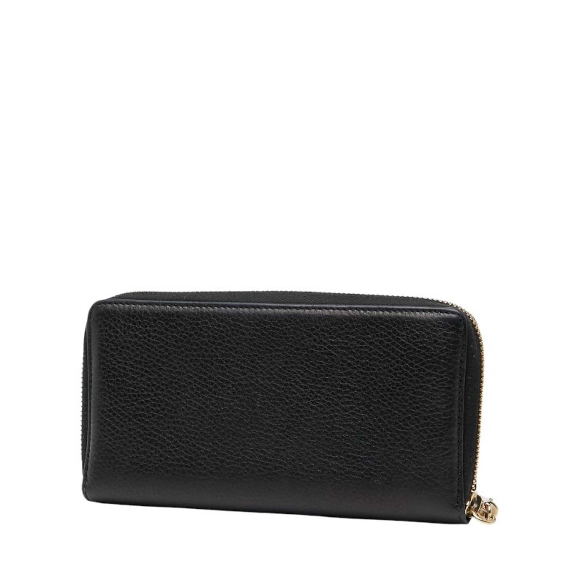 Gucci Navy Leather Long Wallet (Bi-Fold) (Pre-Owned)