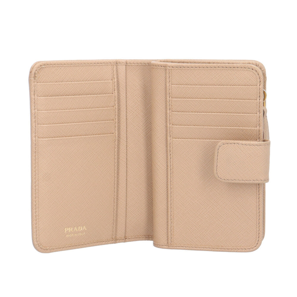 Prada Beige Leather Wallet (Bi-Fold) (Pre-Owned)