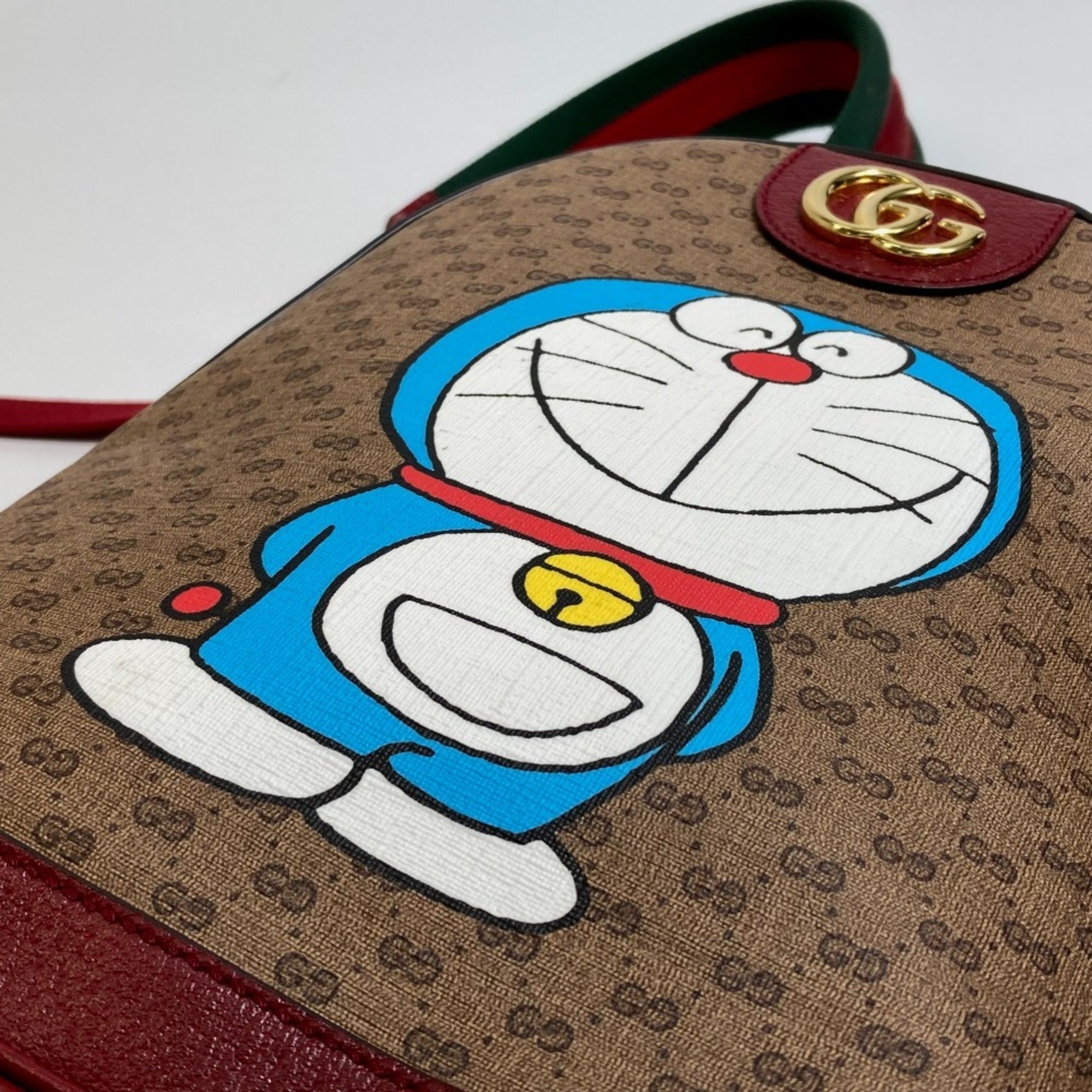 Gucci Beige Red Color Pvc Leather Backpack (Pre-Owned)