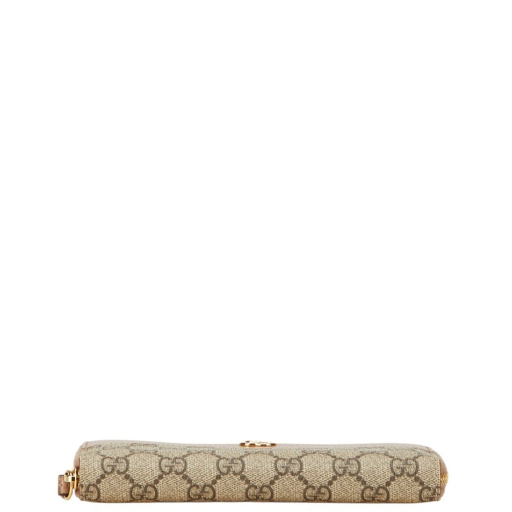 Gucci Beige Pvc Leather Long Wallet (Bi-Fold) (Pre-Owned)