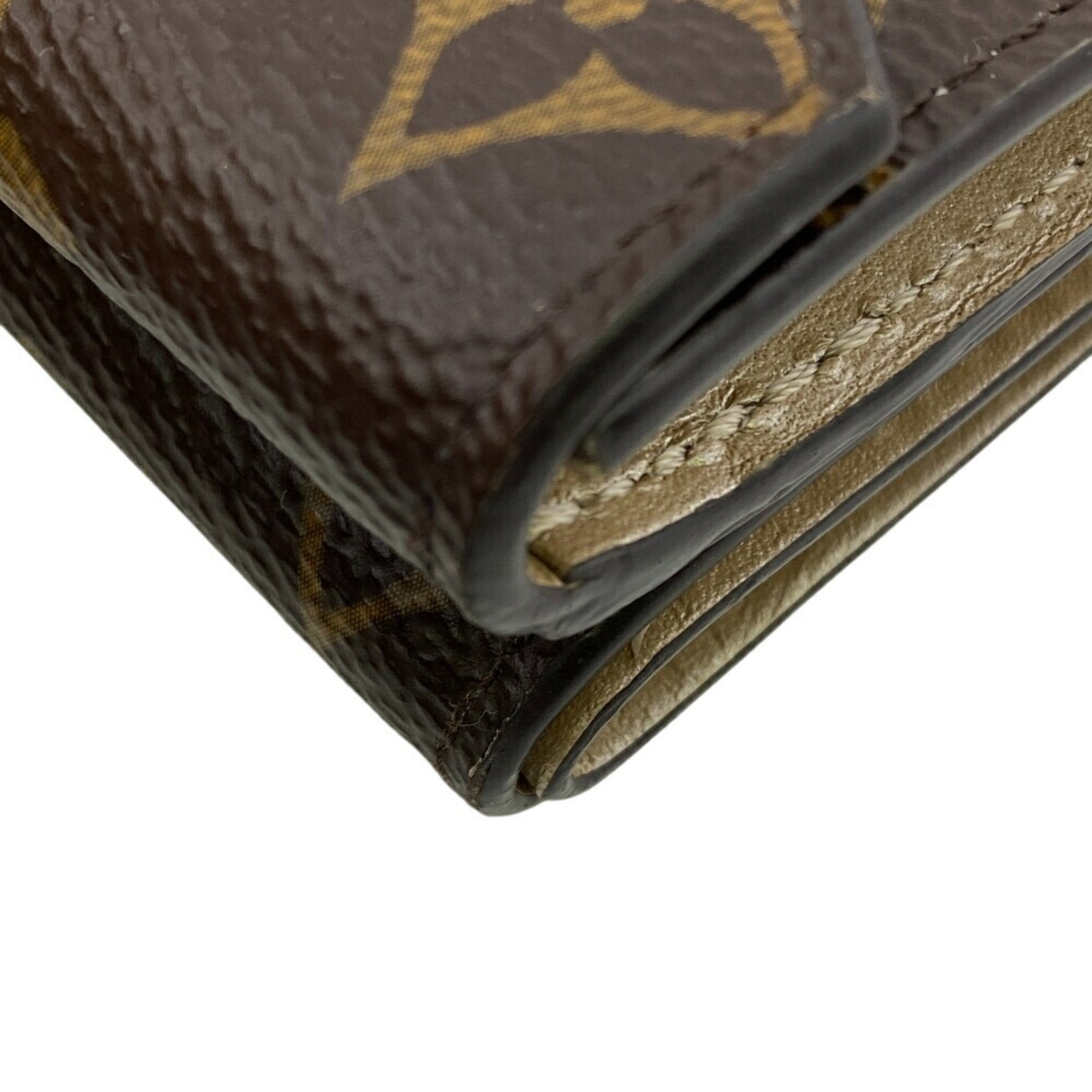 Louis Vuitton Brown Leather Wallet (Tri-Fold) (Pre-Owned)