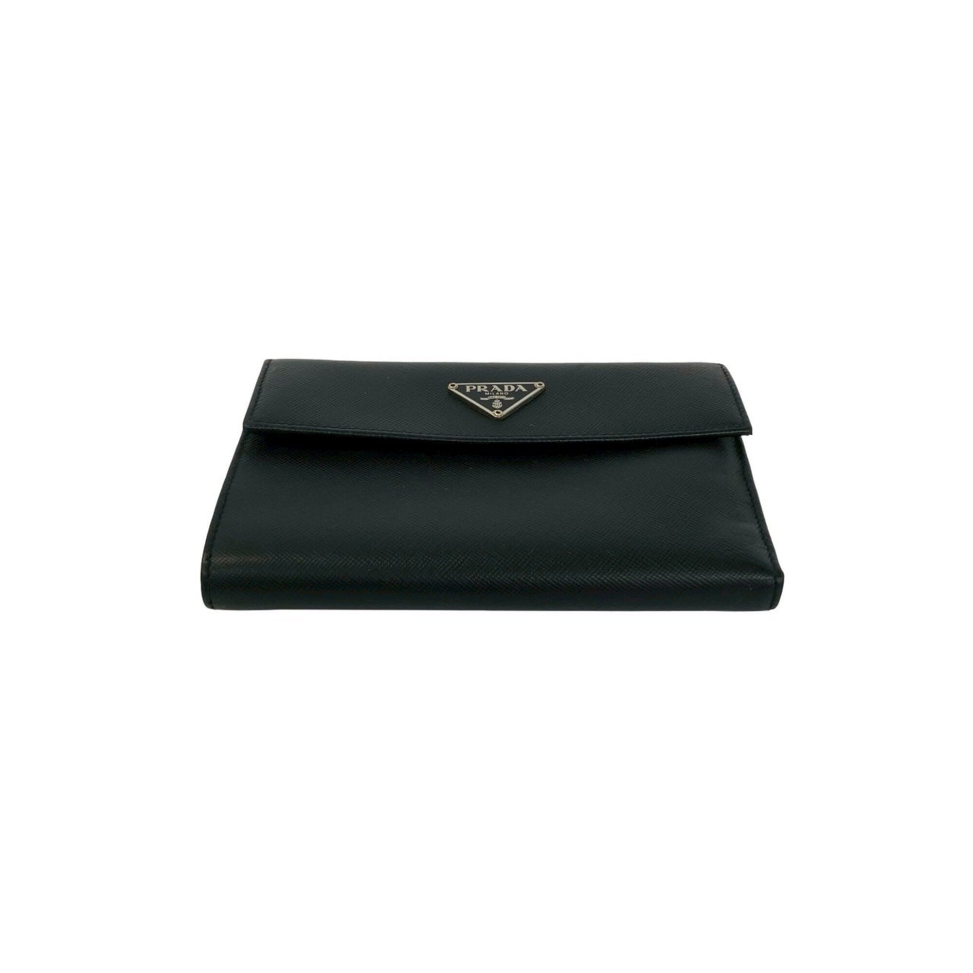 Prada Black Leather Wallet (Tri-Fold) (Pre-Owned)