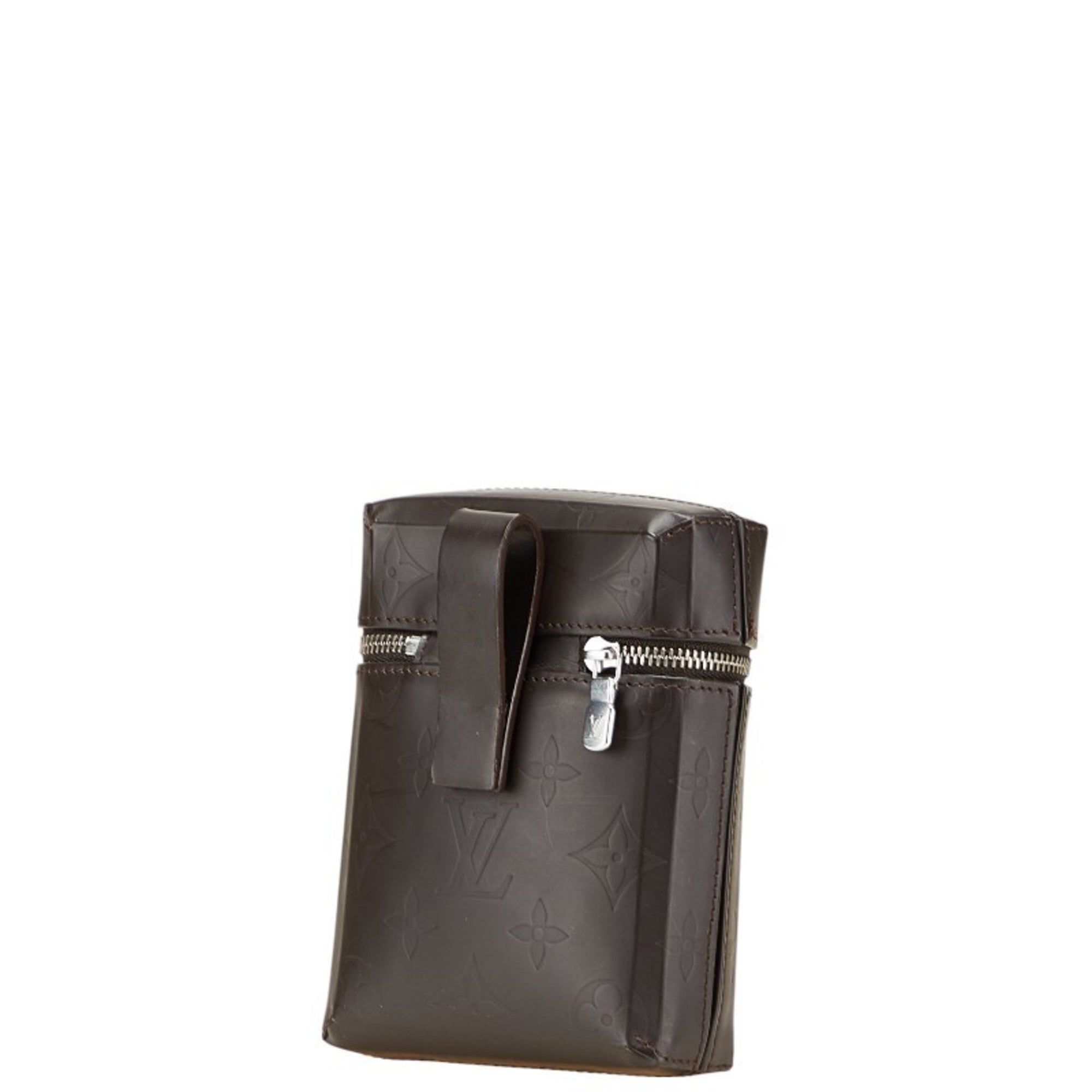 Louis Vuitton Monogram Glace Brown Leather Pouch (Pre-Owned)