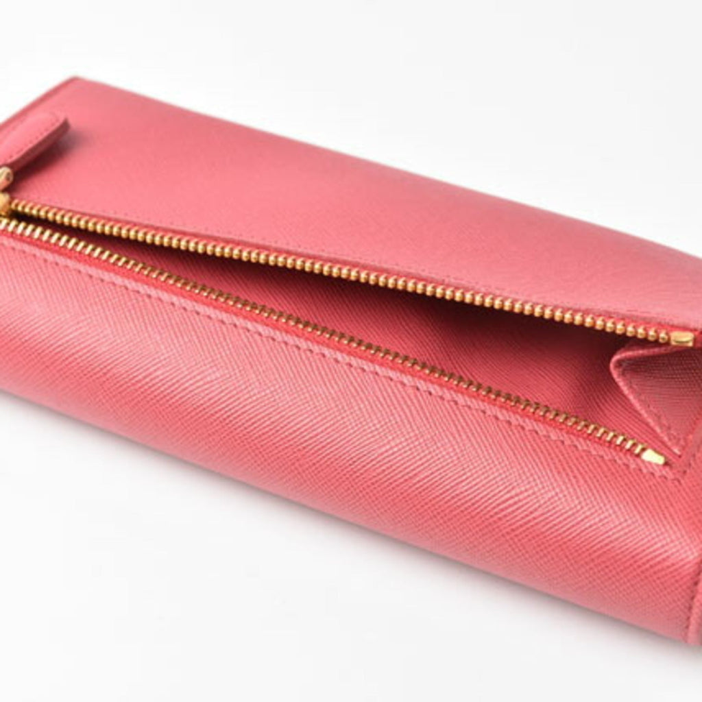 Prada Peonia Saffiano Metal Saffiano Metal Long Wallet (Bi-Fold) (Pre-Owned)