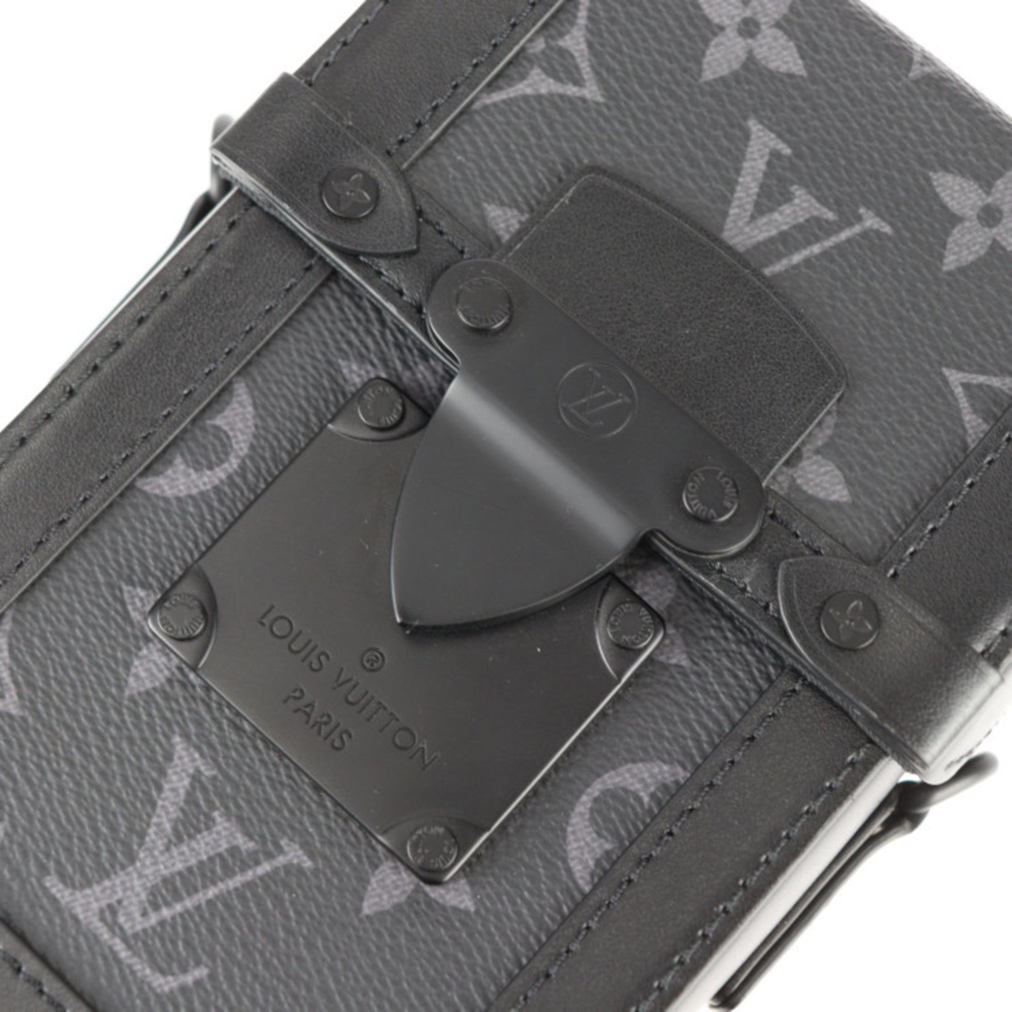 Louis Vuitton Black Gray Leather Pochette Pouch Shoulder Bag (Pre-Owned)