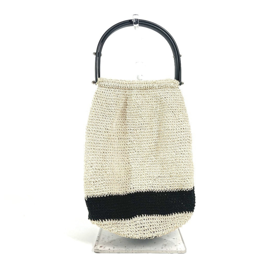 Chanel Beige Black Mesh Handbag (Pre-Owned)