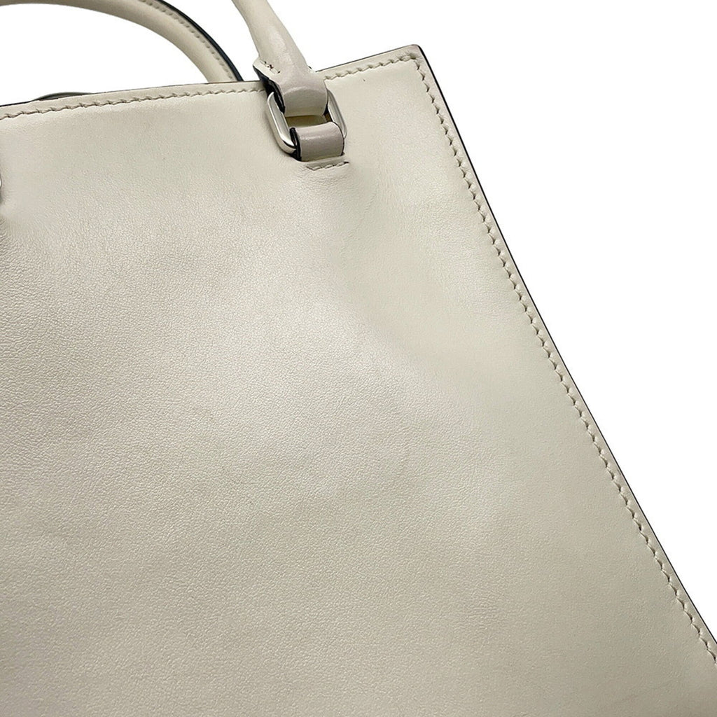 Prada White Leather Handbag Shoulder Bag (Pre-Owned)
