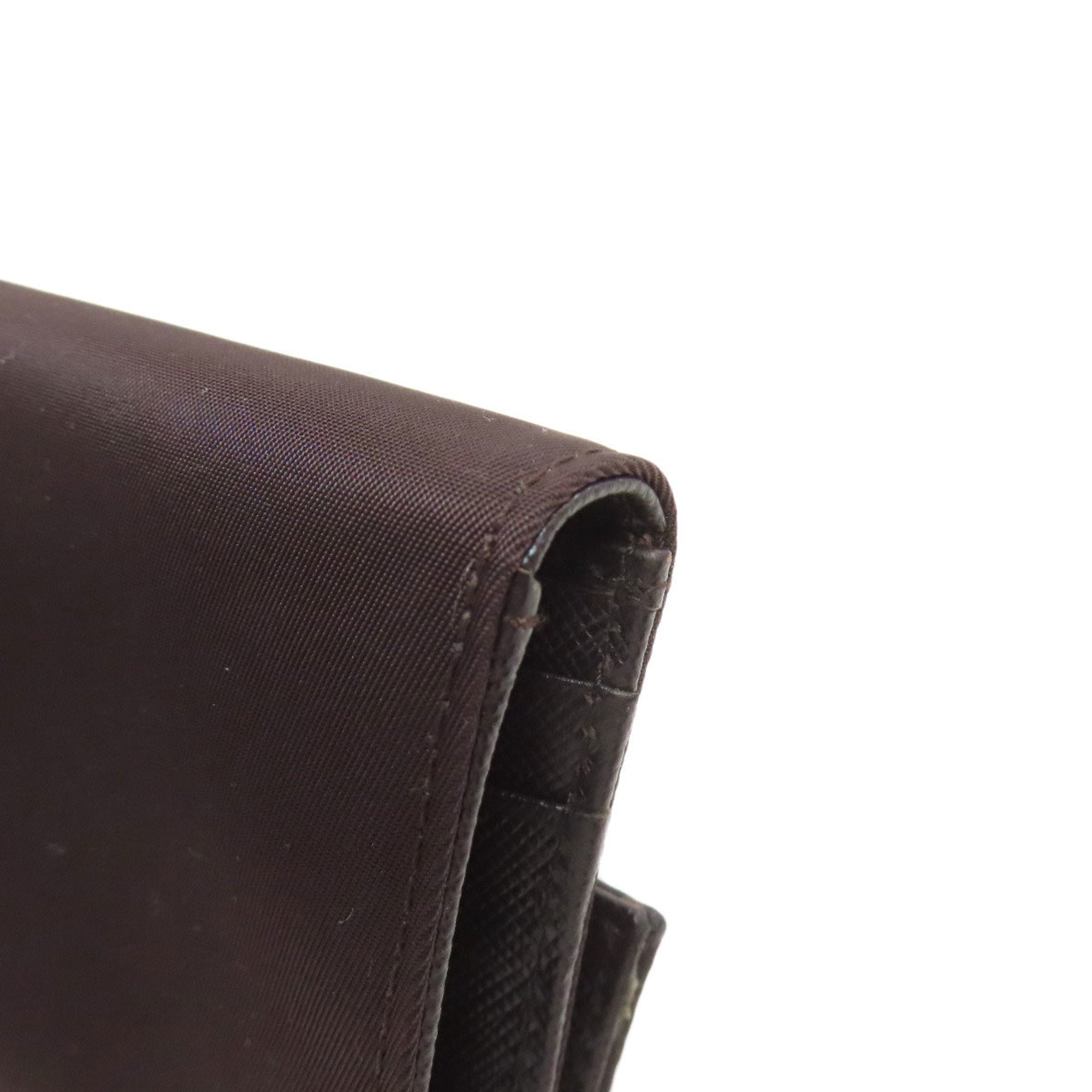 Prada Dark Brown Nylon Wallet (Bi-Fold) (Pre-Owned)