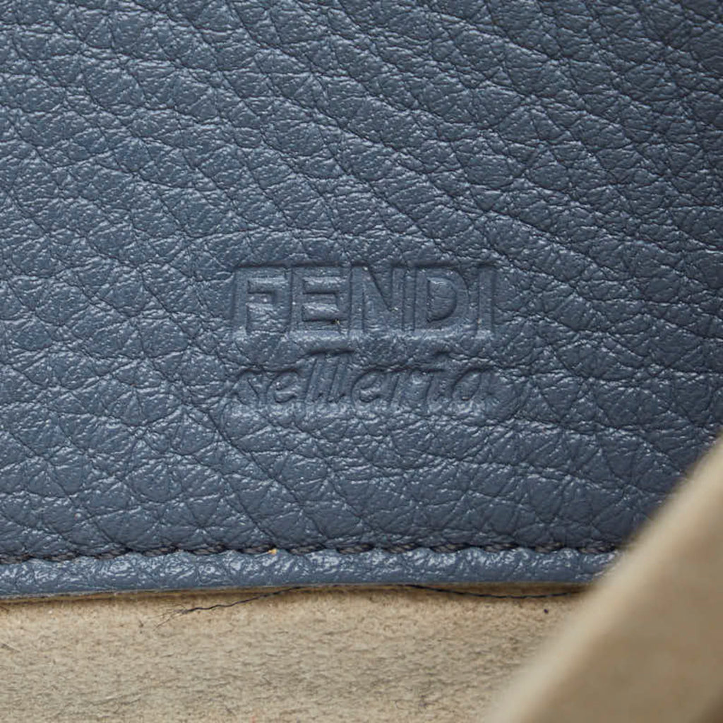 Fendi Blue Gray Leather Long Wallet (Bi-Fold) (Pre-Owned)