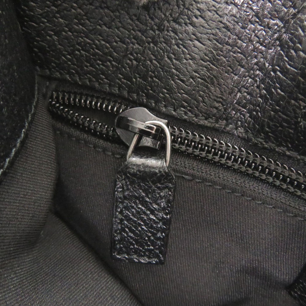 Gucci Black Gg Canvas Leather Shoulder Bag (Pre-Owned)
