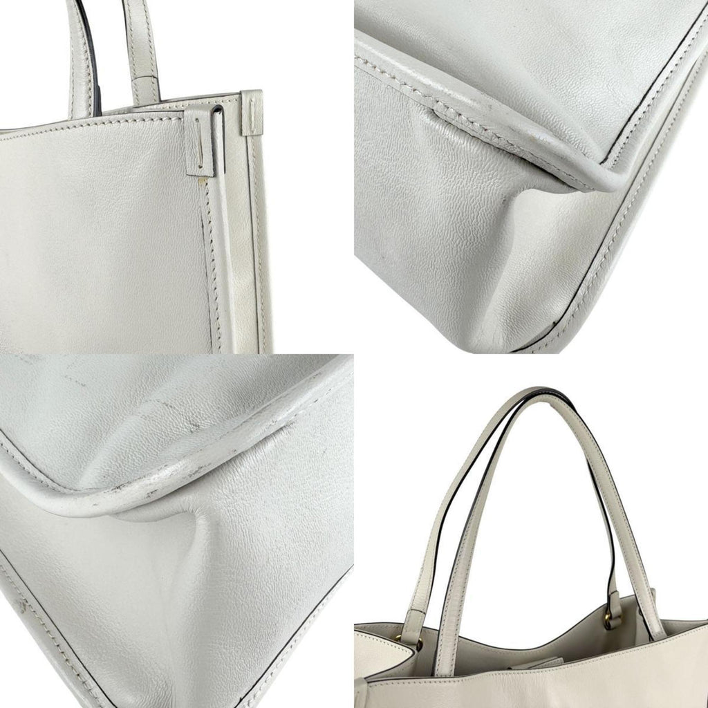 Gucci Horsebit Ivory Leather Shoulder Bag (Pre-Owned)