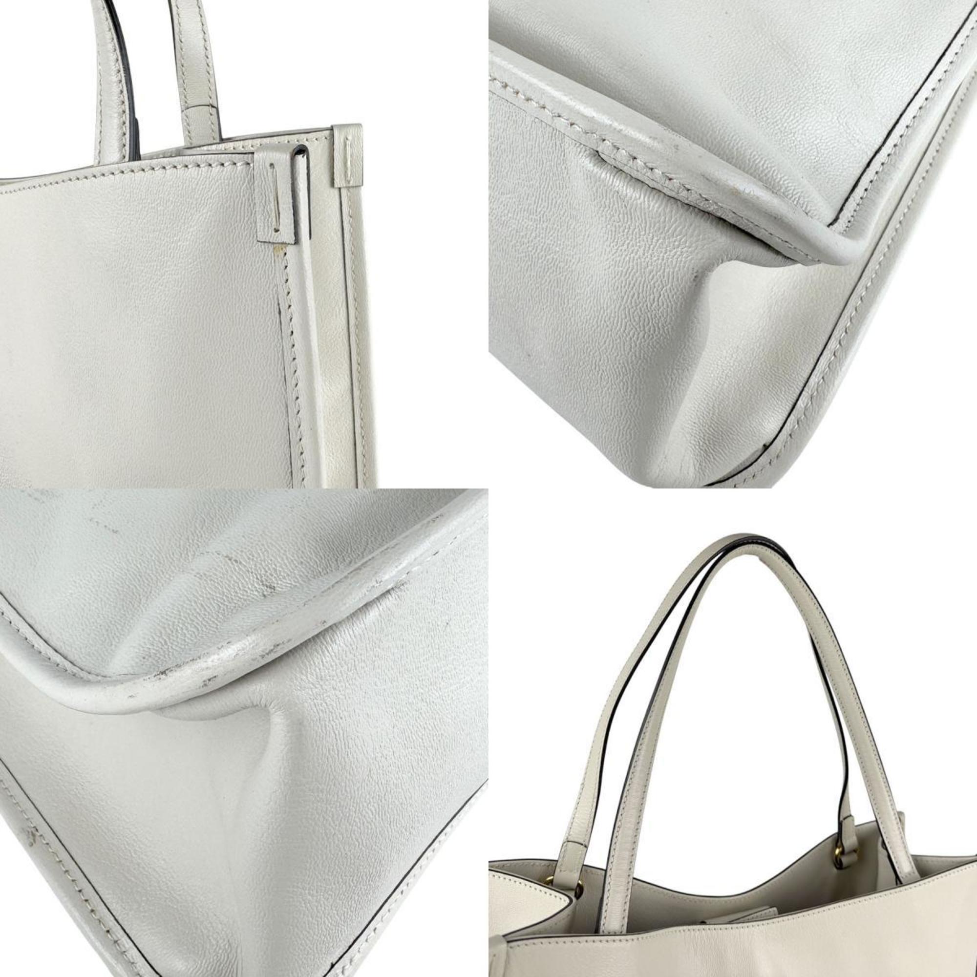 Gucci Horsebit Ivory Leather Shoulder Bag (Pre-Owned)