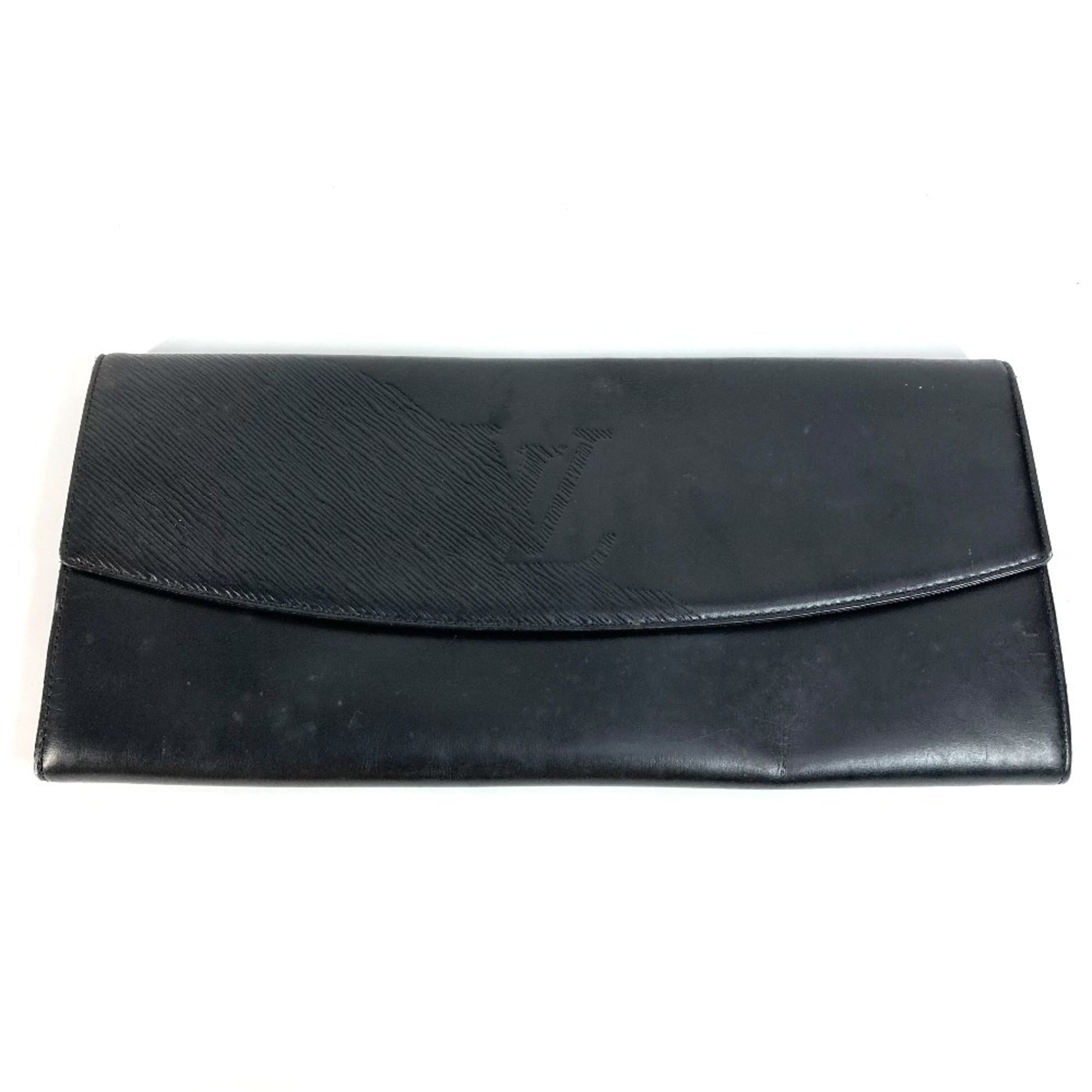 Louis Vuitton Black Leather Clutch Bag (Pre-Owned)