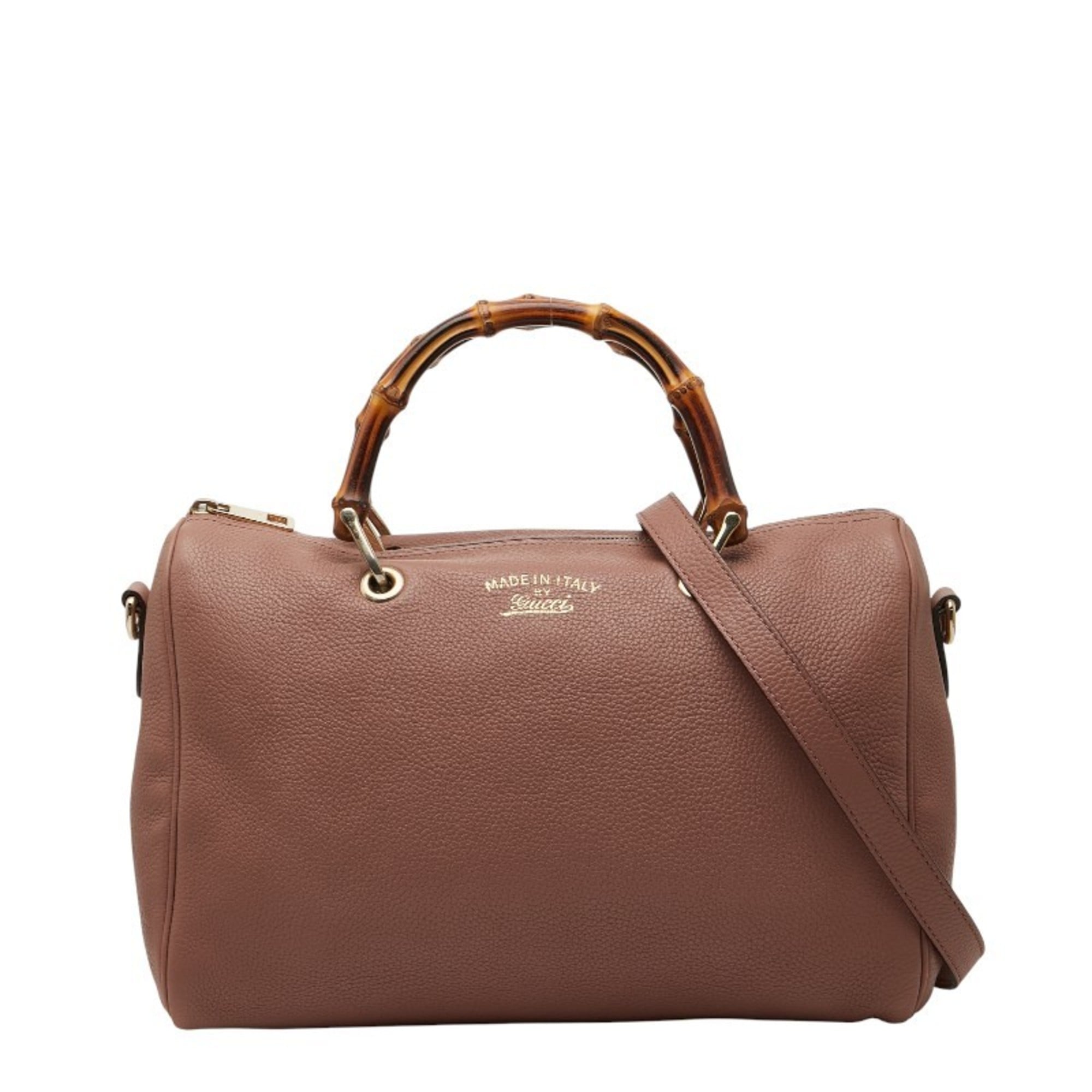 Gucci Pink Leather Handbag Shoulder Bag (Pre-Owned)