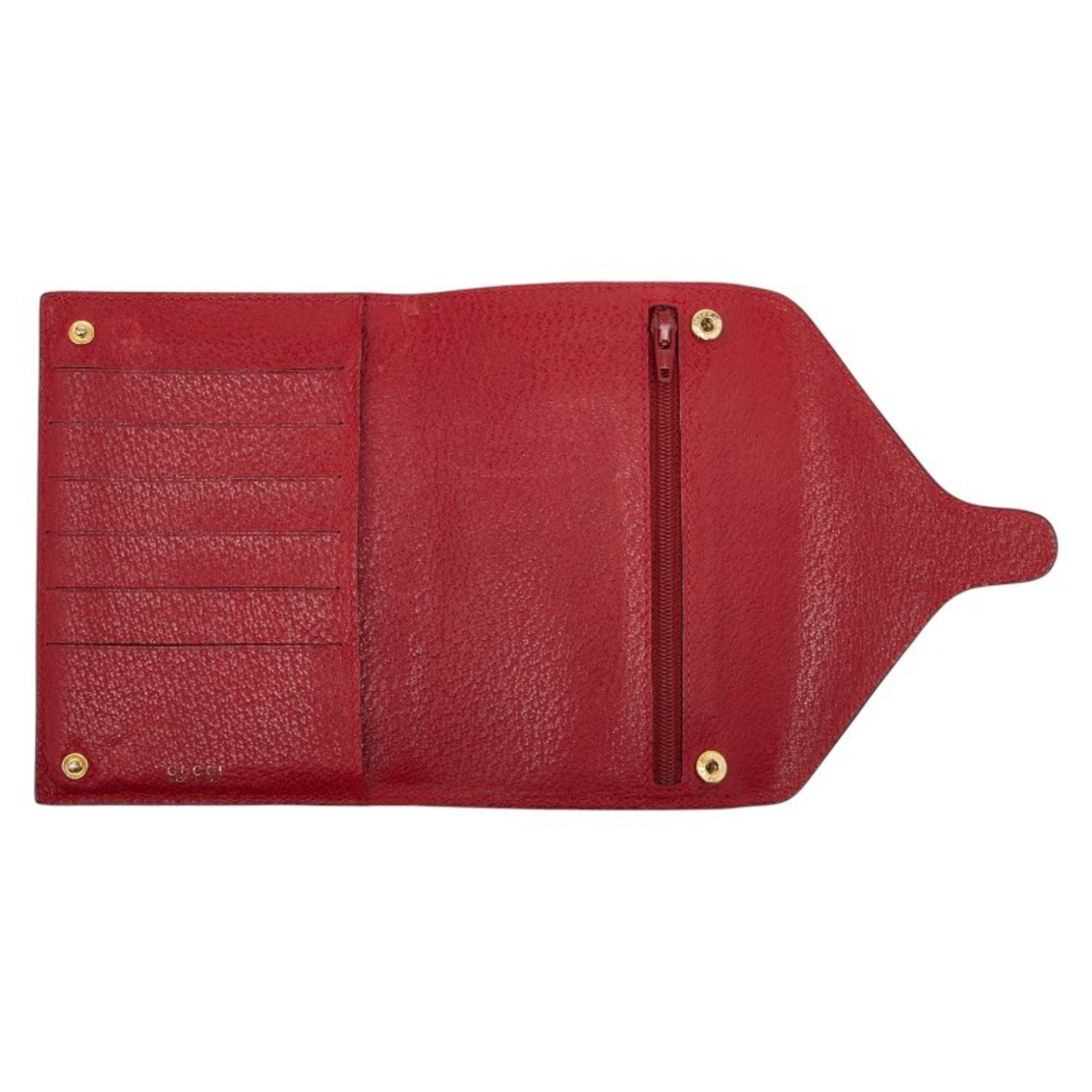 Gucci Red Color Leather Chain/Shoulder Wallet (Pre-Owned)