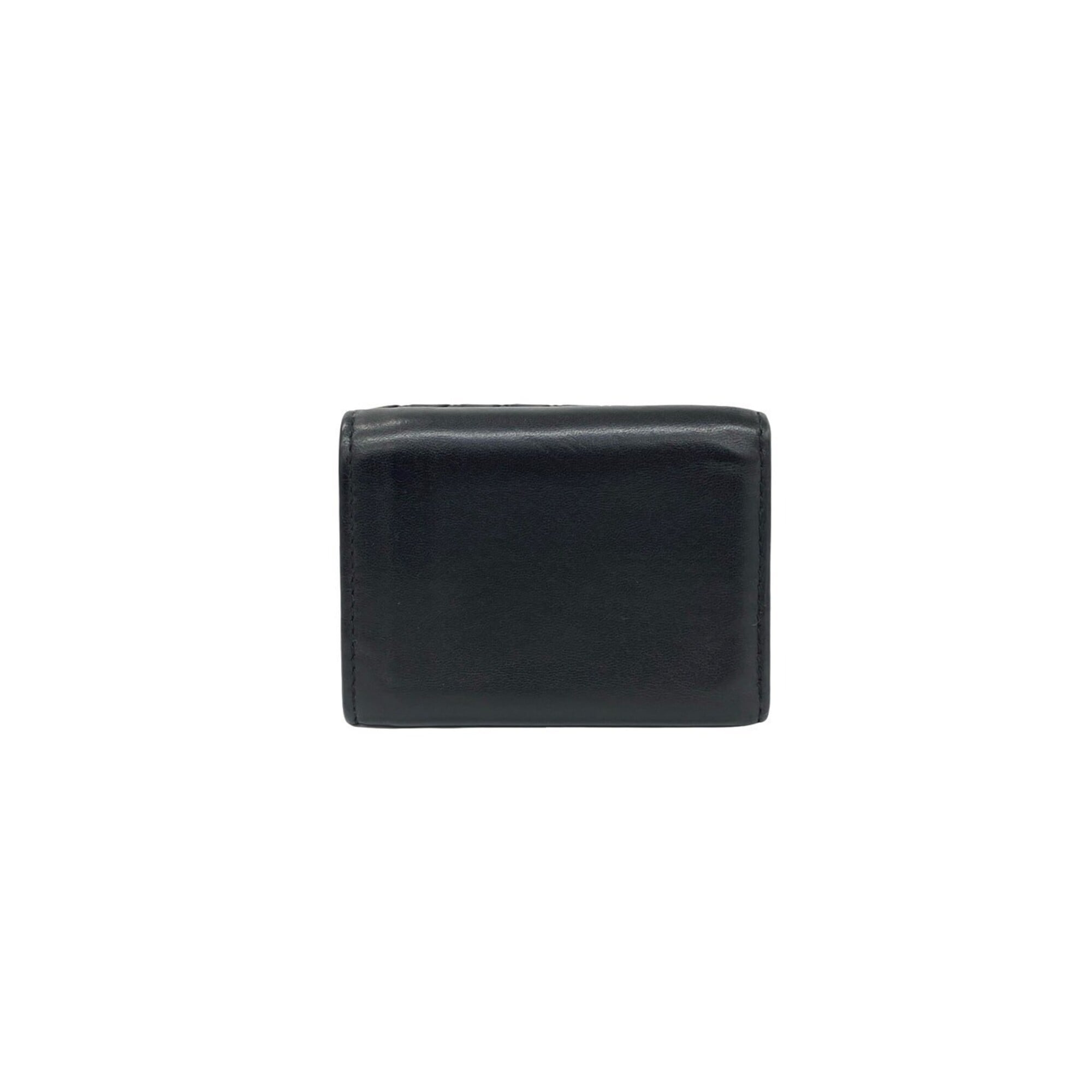 Bottega Veneta Black Leather Wallet (Tri-Fold) (Pre-Owned)
