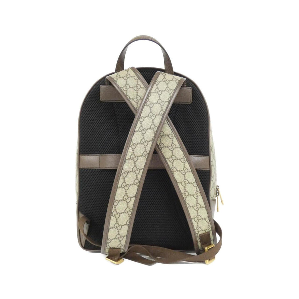 Gucci Beige Brown Gg Supreme Canvas Leather Shoulder Bag (Pre-Owned)