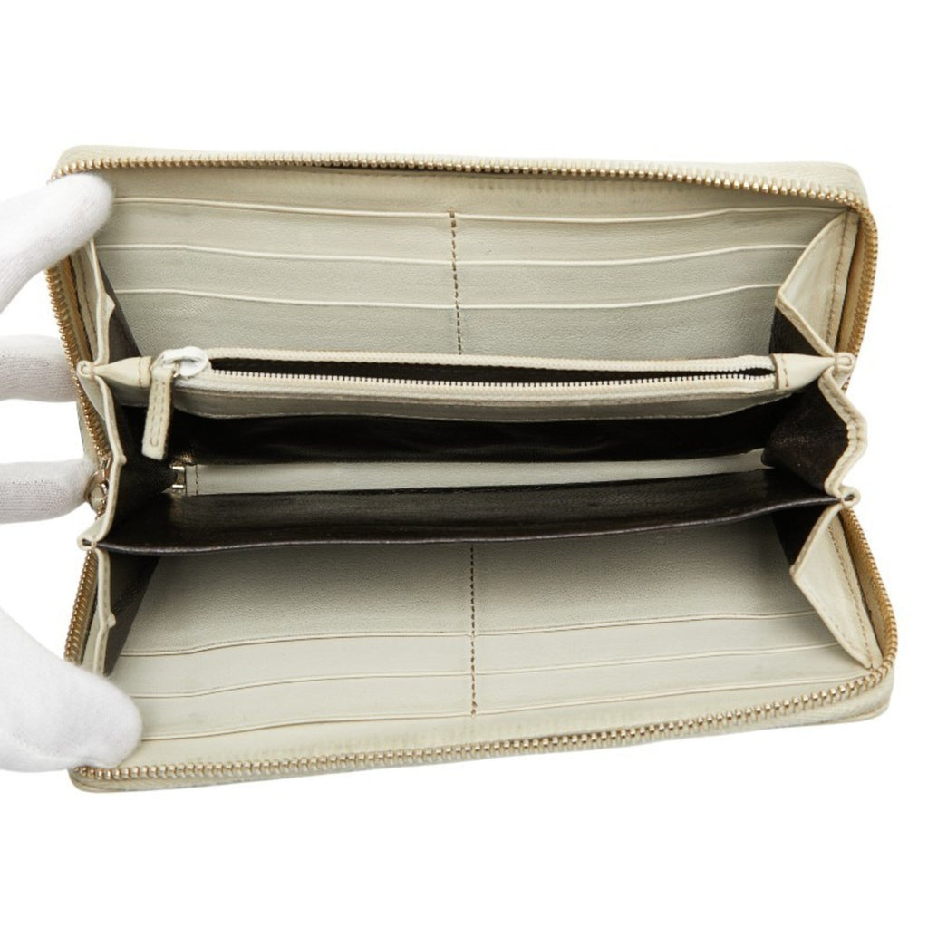 Gucci Beige Multi-Color Canvas Leather Long Wallet (Bi-Fold) (Pre-Owned)