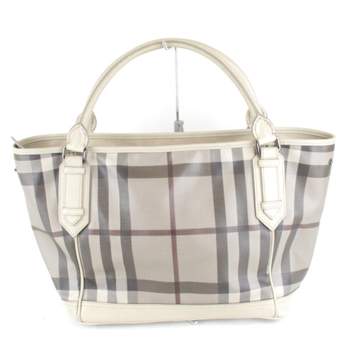 Burberry Beige Pvc Handbag Tote Bag (Pre-Owned)