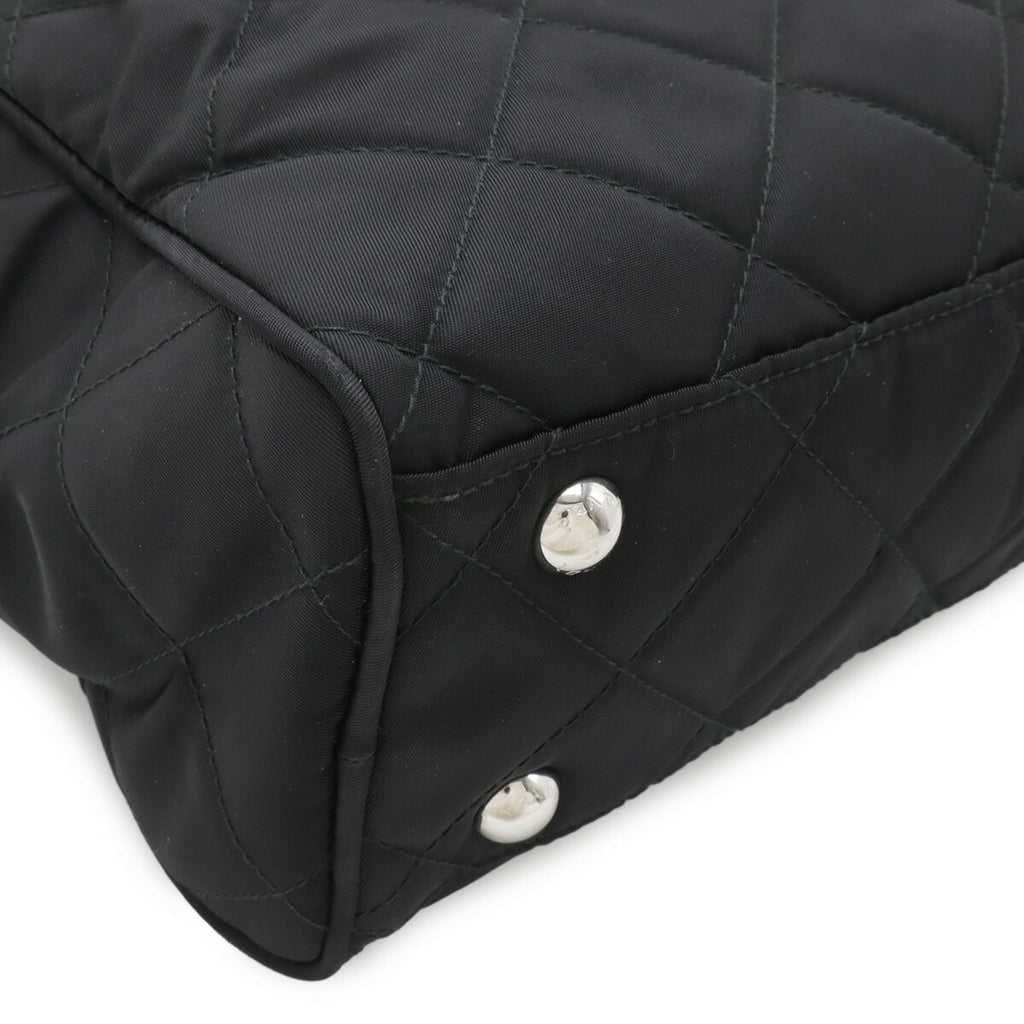 Prada Black Nero Nylon Leather Shoulder Bag (Pre-Owned)