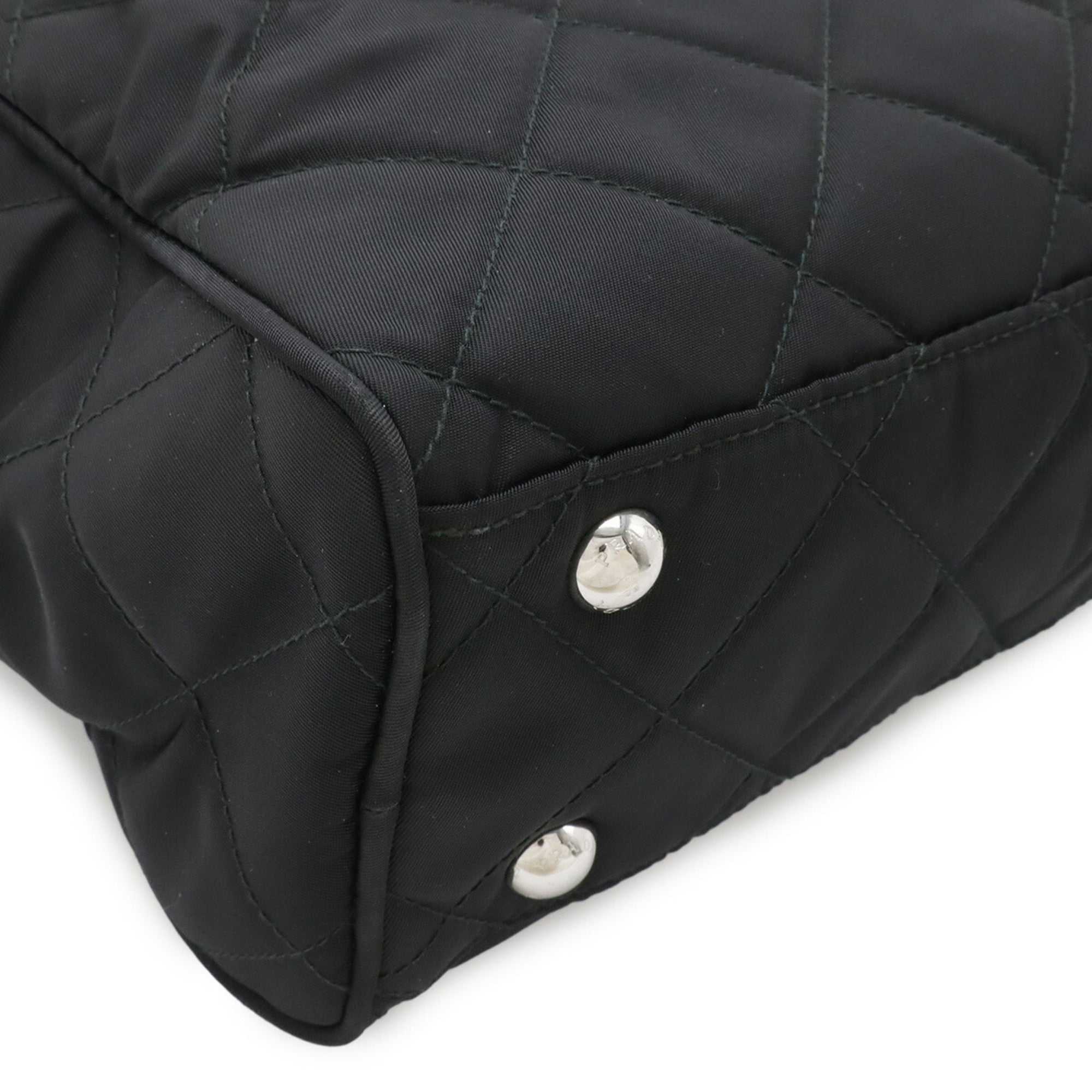 Prada Black Nero Nylon Leather Shoulder Bag (Pre-Owned)