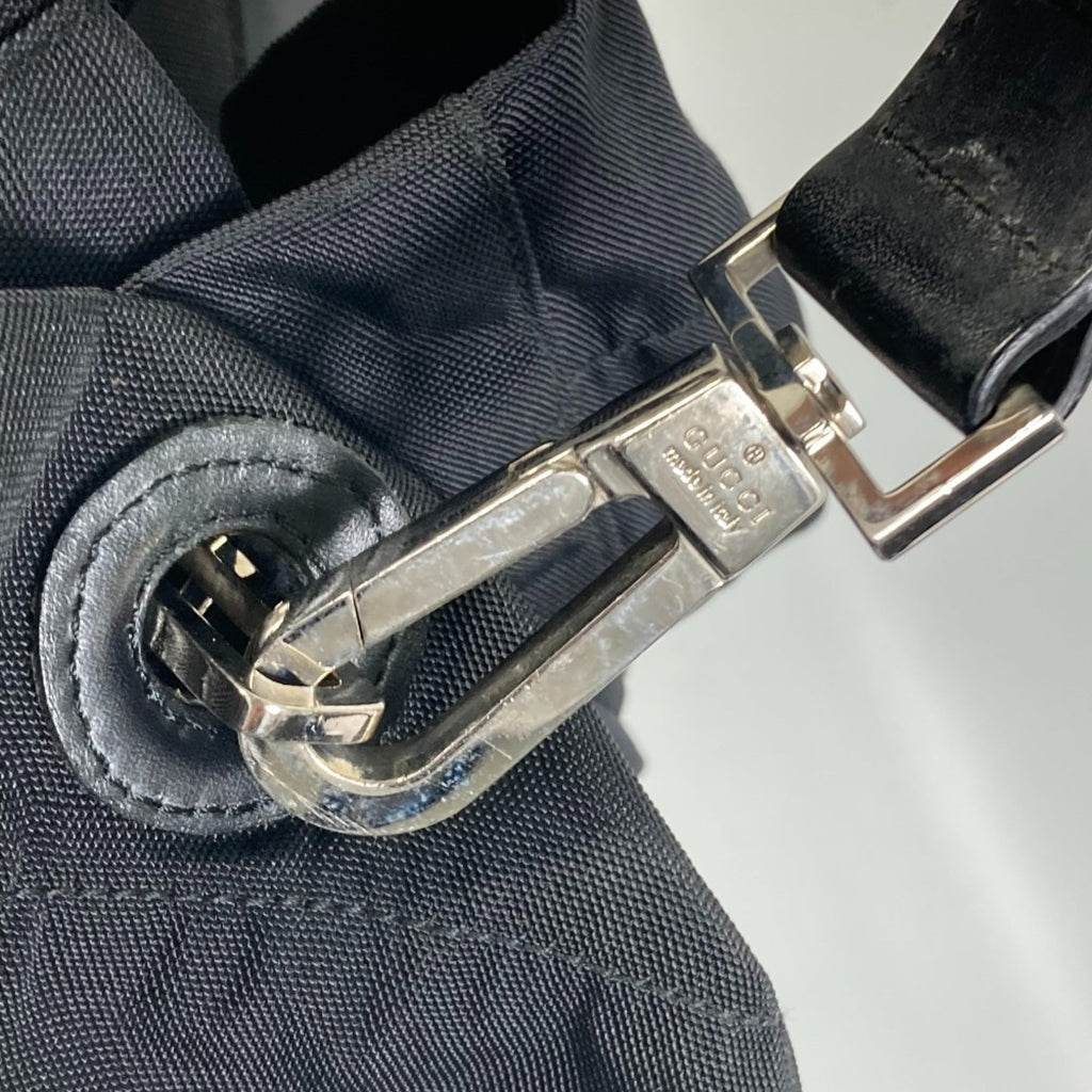 Gucci Black Nylon Leather Backpack (Pre-Owned)