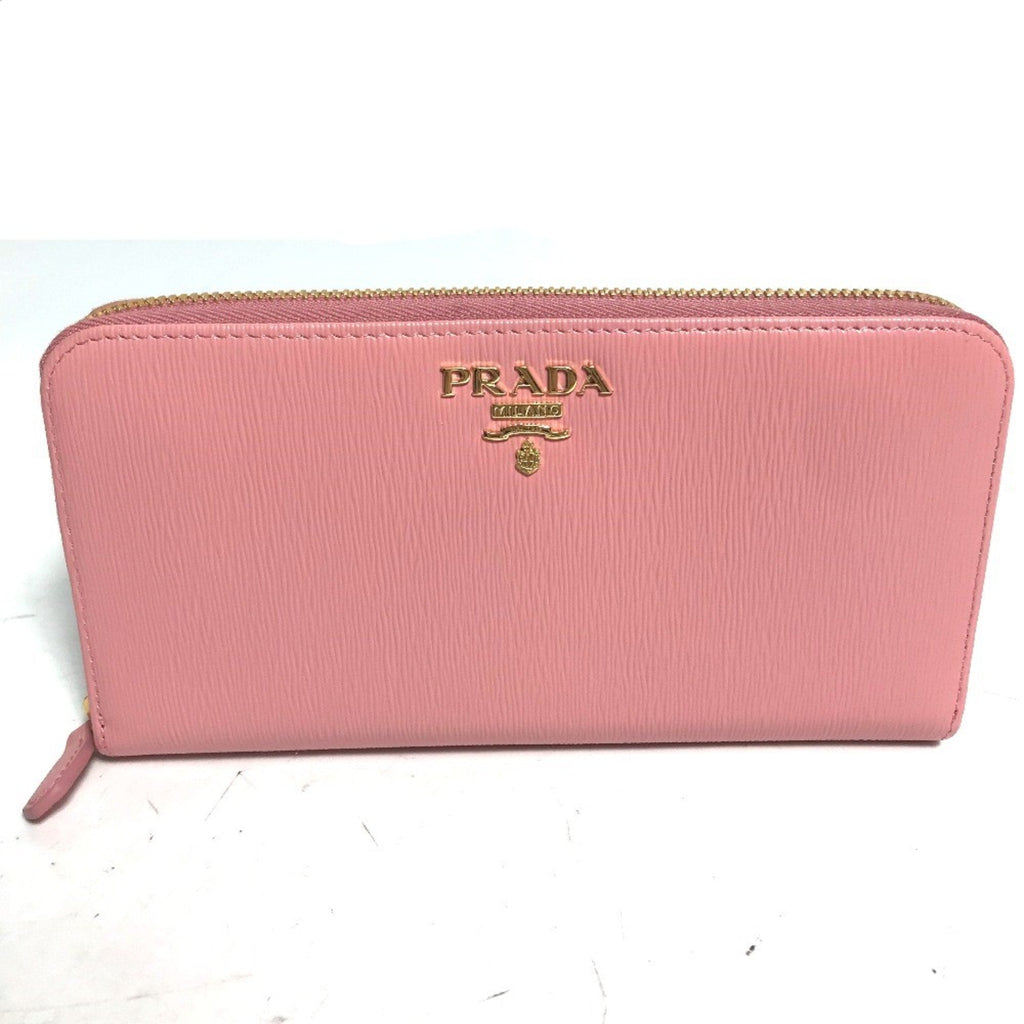 Prada Pink Leather Long Wallet (Bi-Fold) (Pre-Owned)