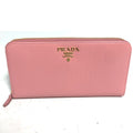 Prada Pink Leather Long Wallet (Bi-Fold) (Pre-Owned)