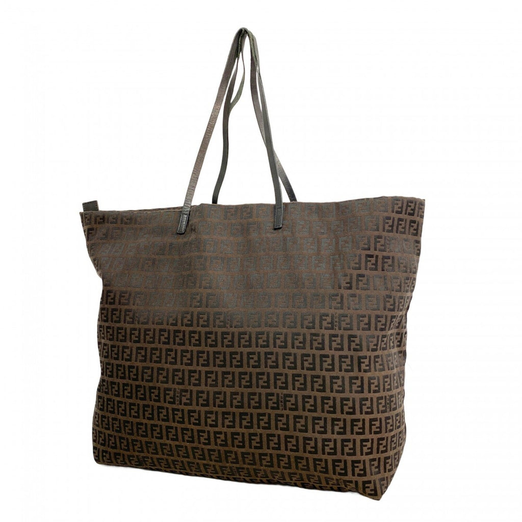 Fendi Brown Nylon Canvas Tote Bag (Pre-Owned)