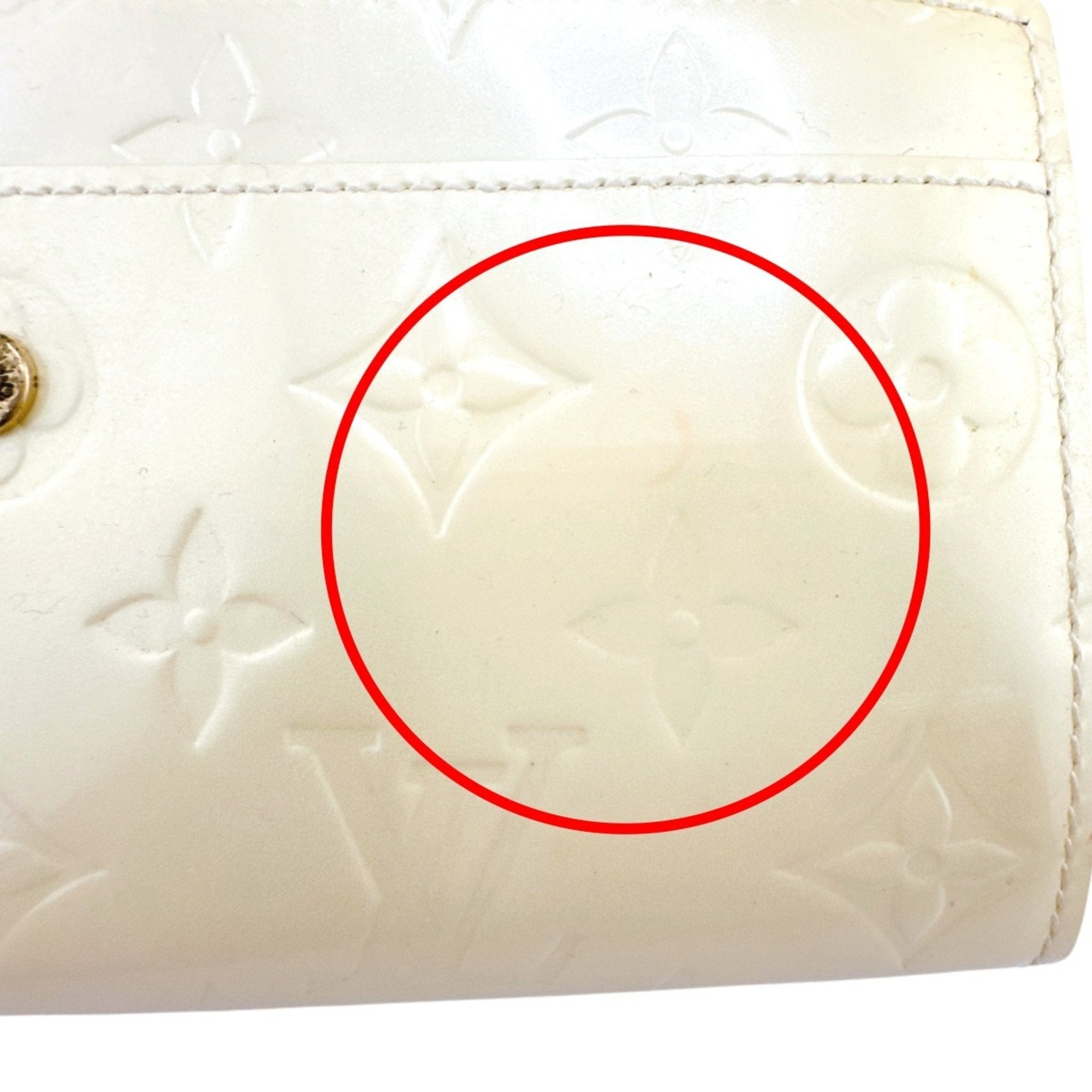 Louis Vuitton Cream White Monogram Vernis Long Wallet (Tri-Fold) (Pre-Owned)